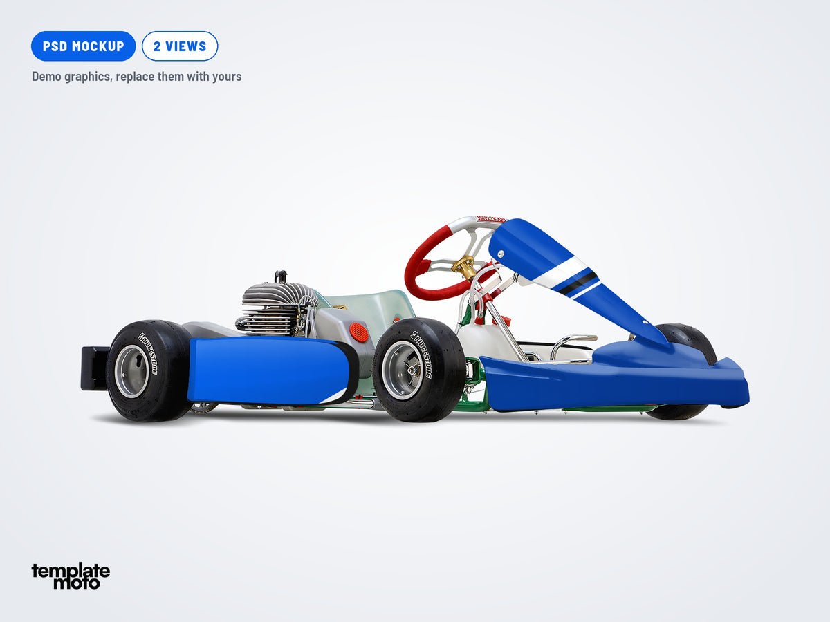 Tony Kart M6 2015 PSD mockup with the TemplateMoto demo graphics kit