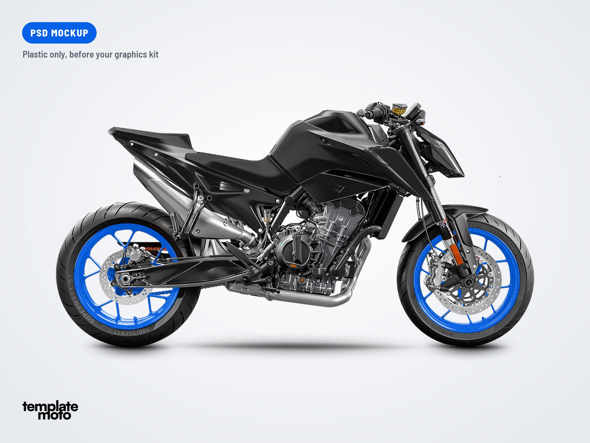 The same KTM 790 / 890 Duke 2018-2023 mockup, plastic only, before the graphics kit