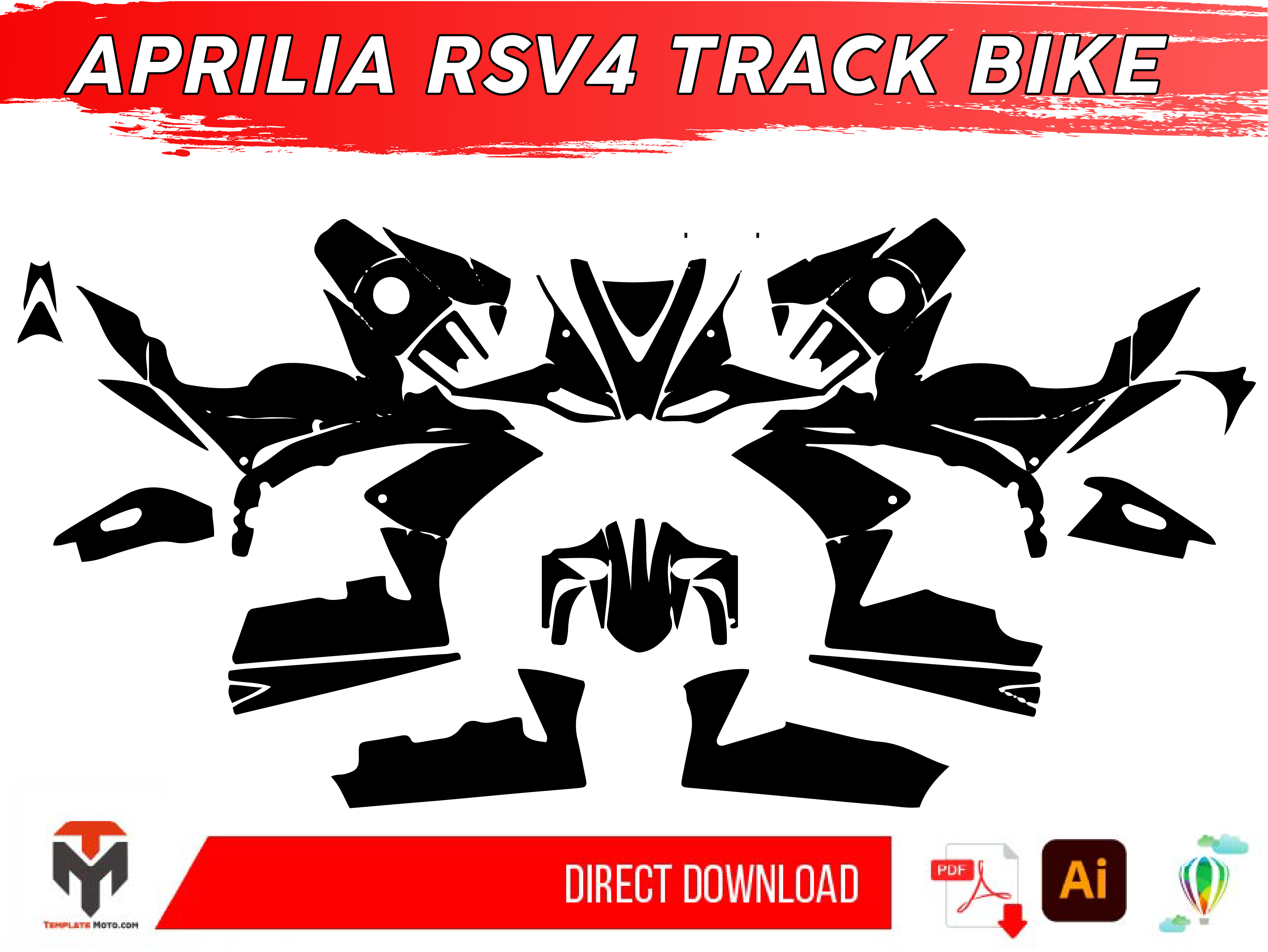 APRILIA RSV4 TRACK BIKE Streetbike Graphics Template Vector