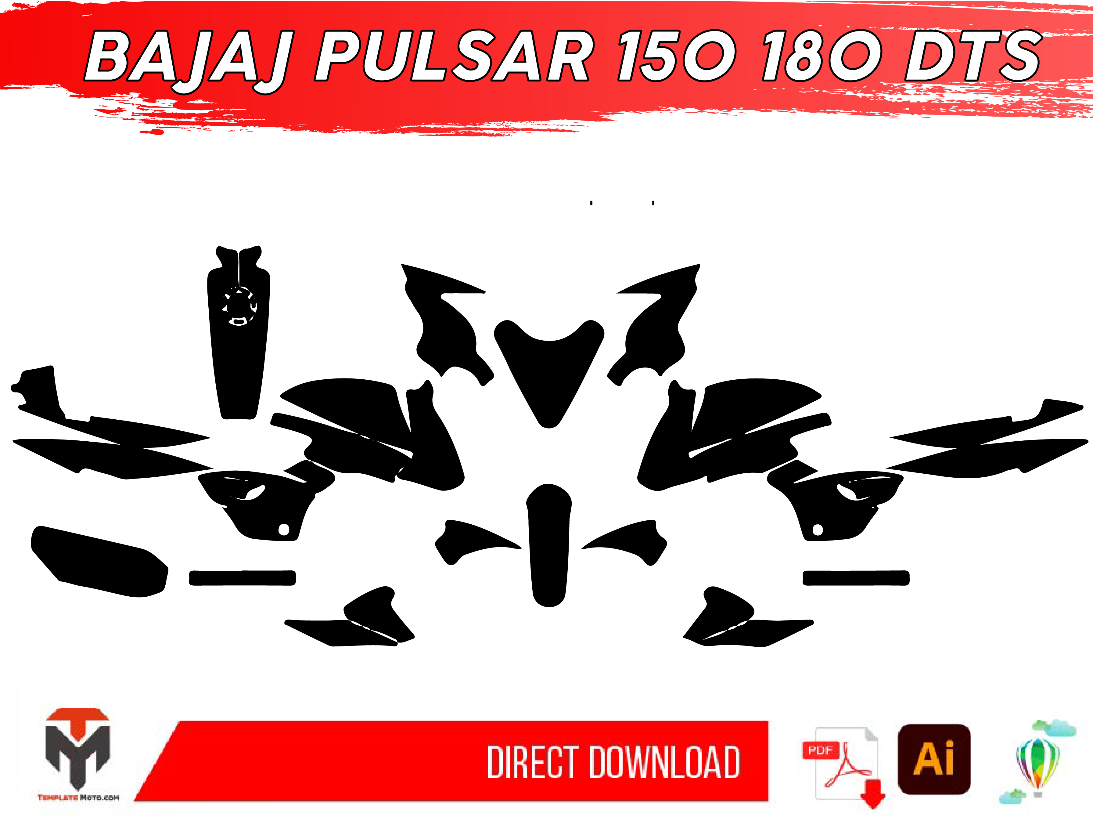 BAJAJ PULSAR 150 180 DTS template graphics