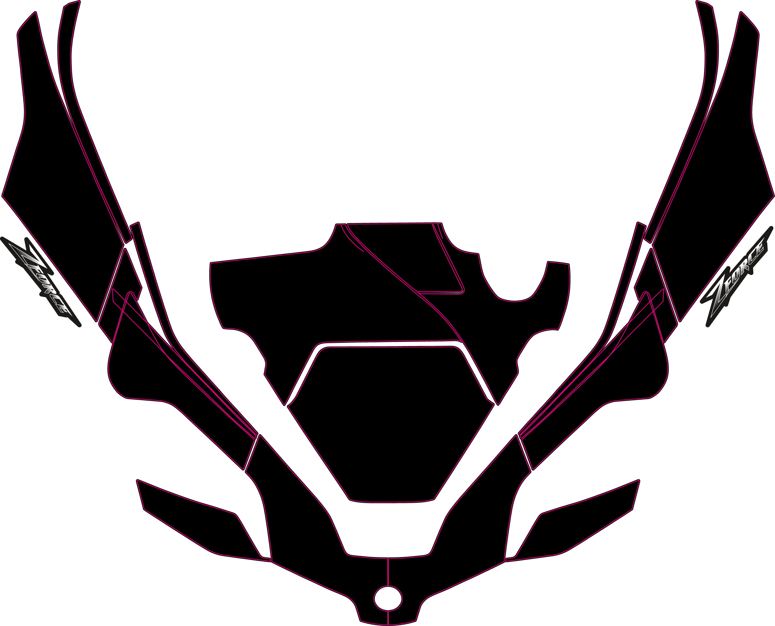 CF MOTO ZFORCE SPORT 1000 2020-2025 Template vector graphics