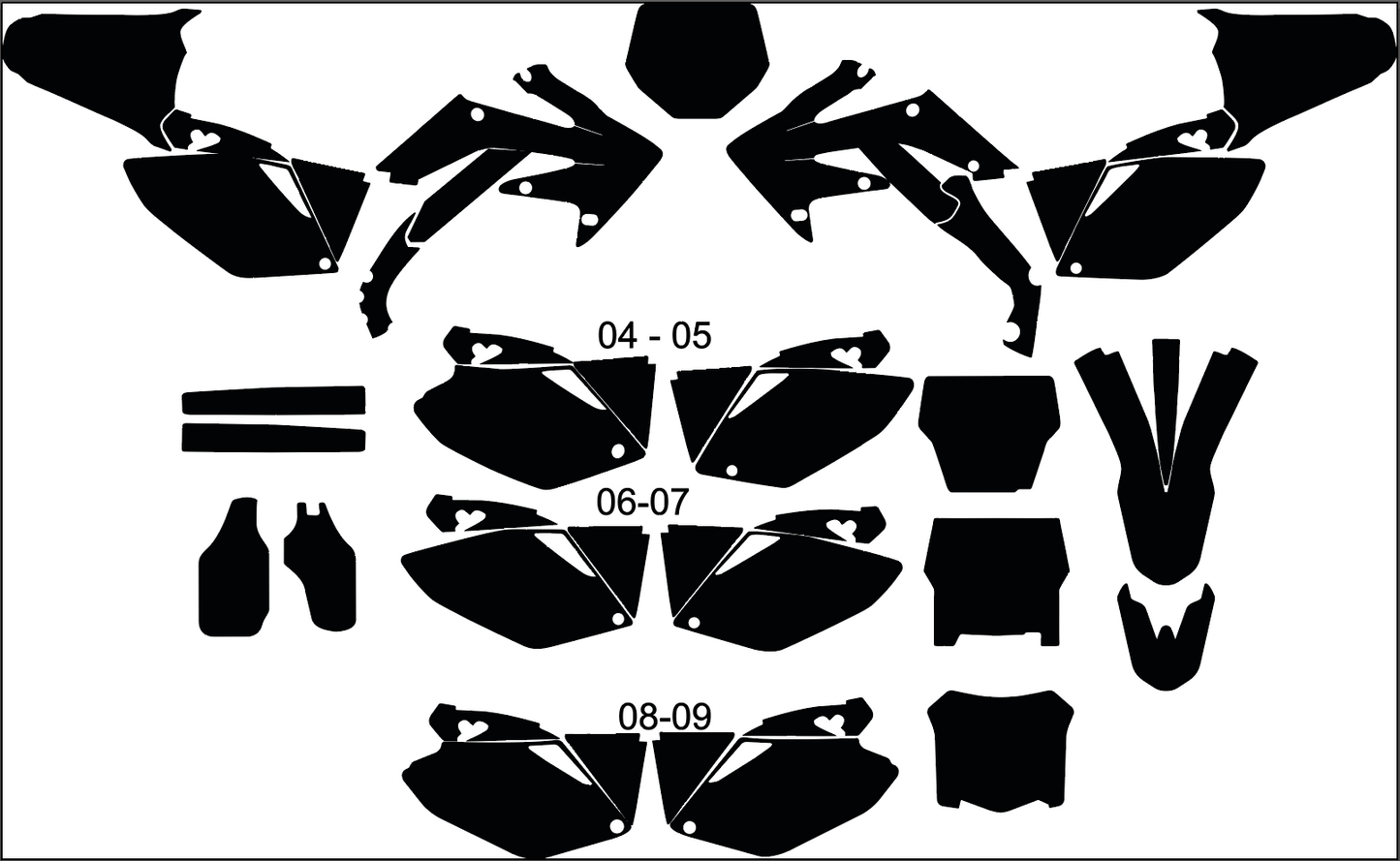 Honda CRF 250 MX Motocross 2004 2005 2006 2007 2008 Graphics Template