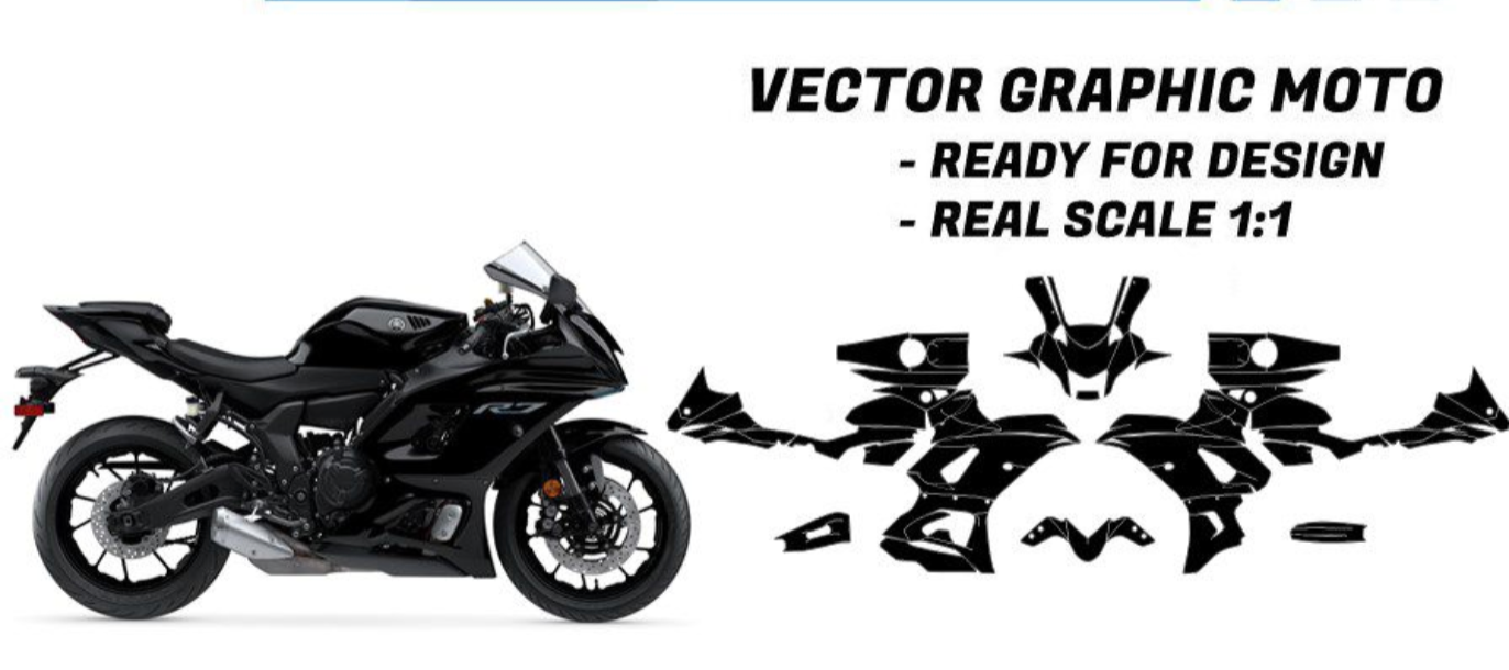 Yamaha YZF R7 (2021-2024) Street Bike Graphics Template Vector