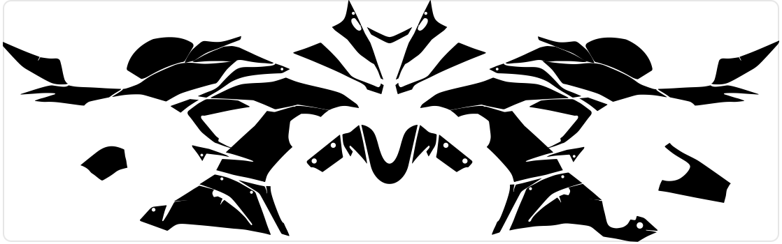 KAWASAKI NINJA ZX-6R 636 2013-2018 ZX6R Street Bike Graphics Template Vector