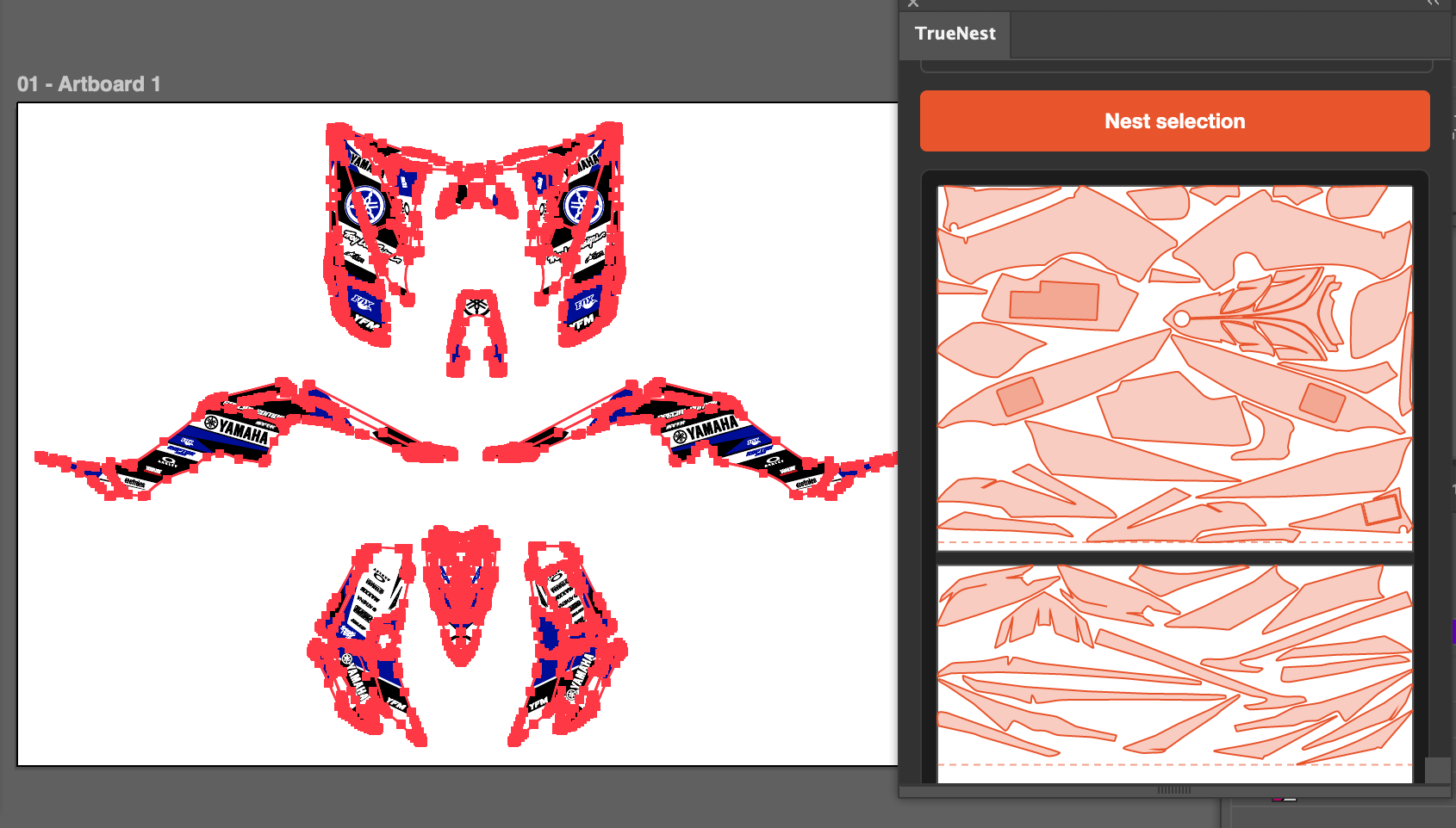 TrueNest - True-Shape Nesting for Adobe Illustrator (Mac & Window)