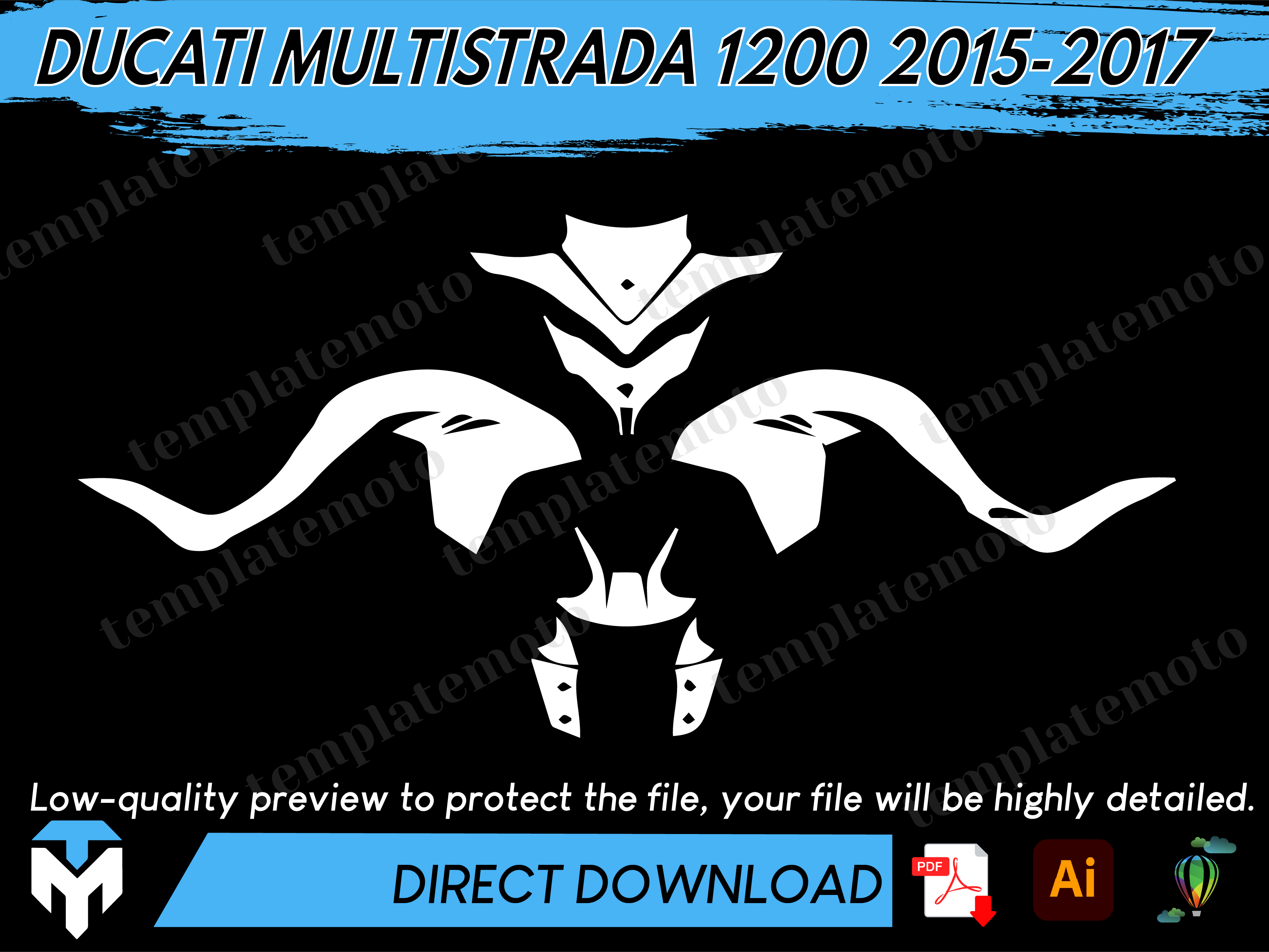 DUCATI MULTISTRADA 1200 2015-2017 TRAIL TEMPLATE