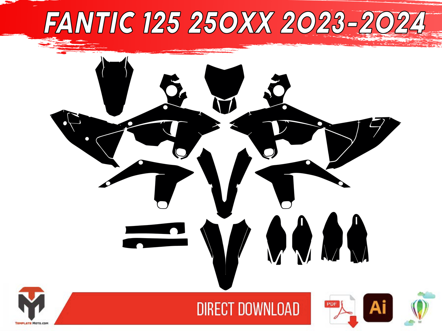 FANTIC 125 250XX 2023-2024 template vector