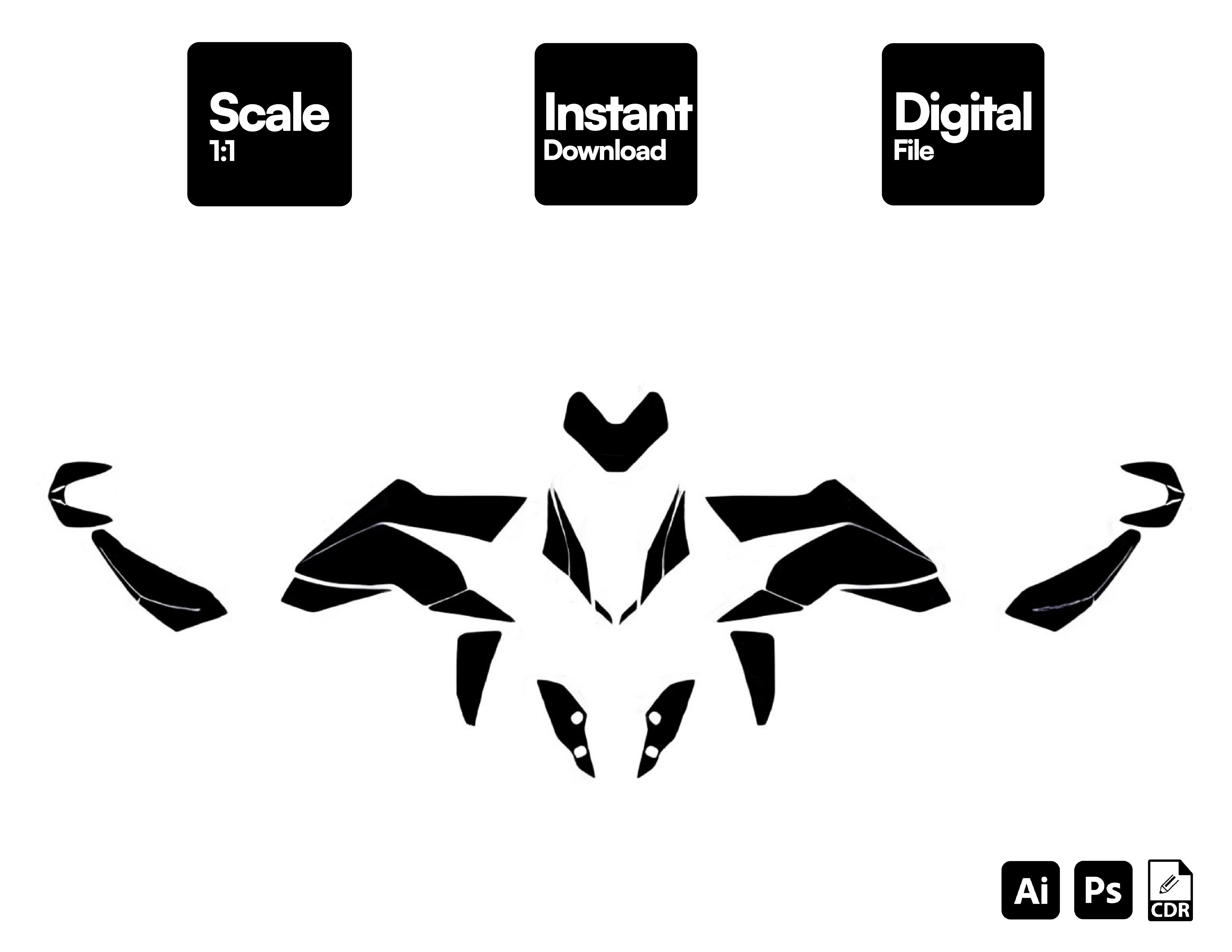 Ducati Hypermotard 950 Graphics Template Vector