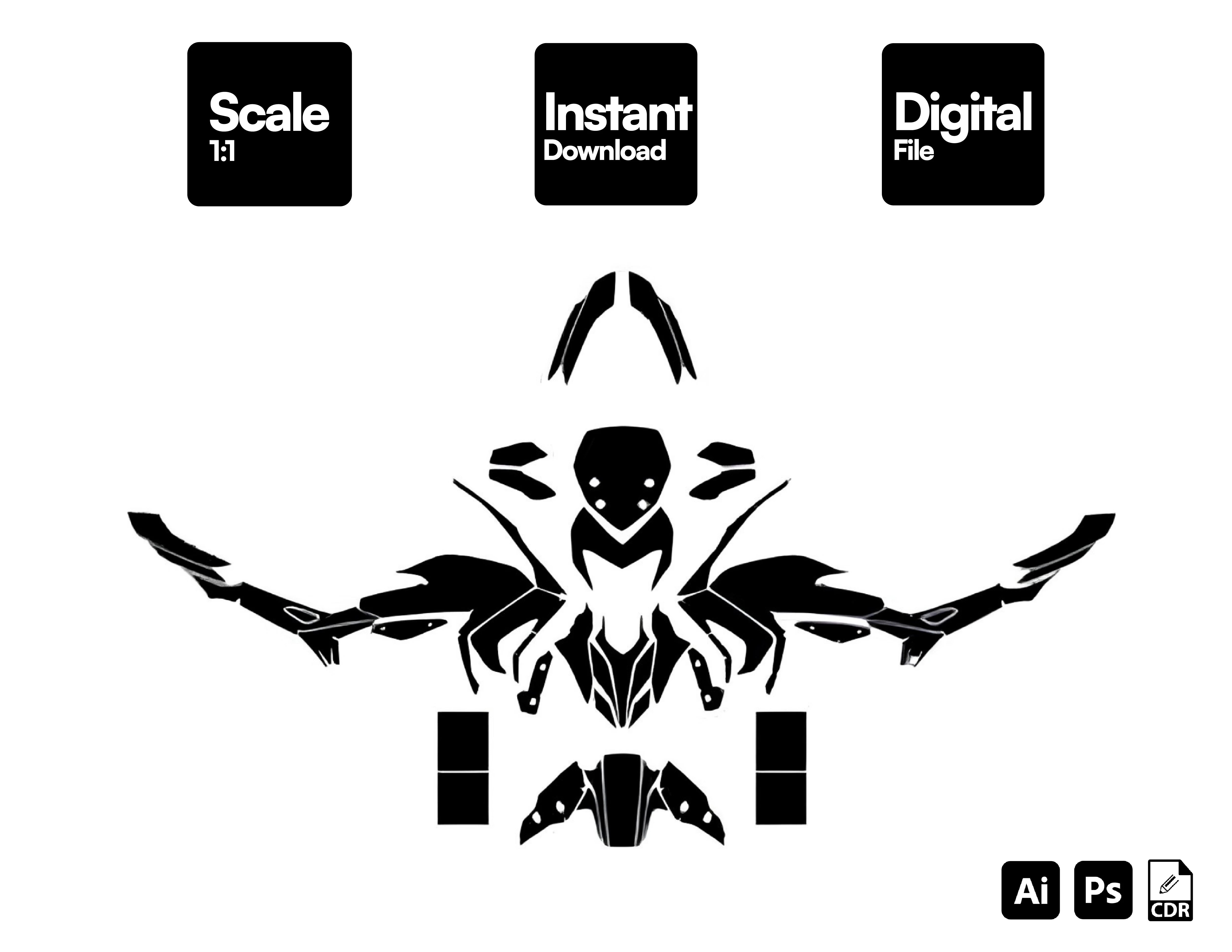 DUCATI HYPERMOTARD HYPERSTRADA (2013-2016) GRAPHICS TEMPLATE VECTOR
