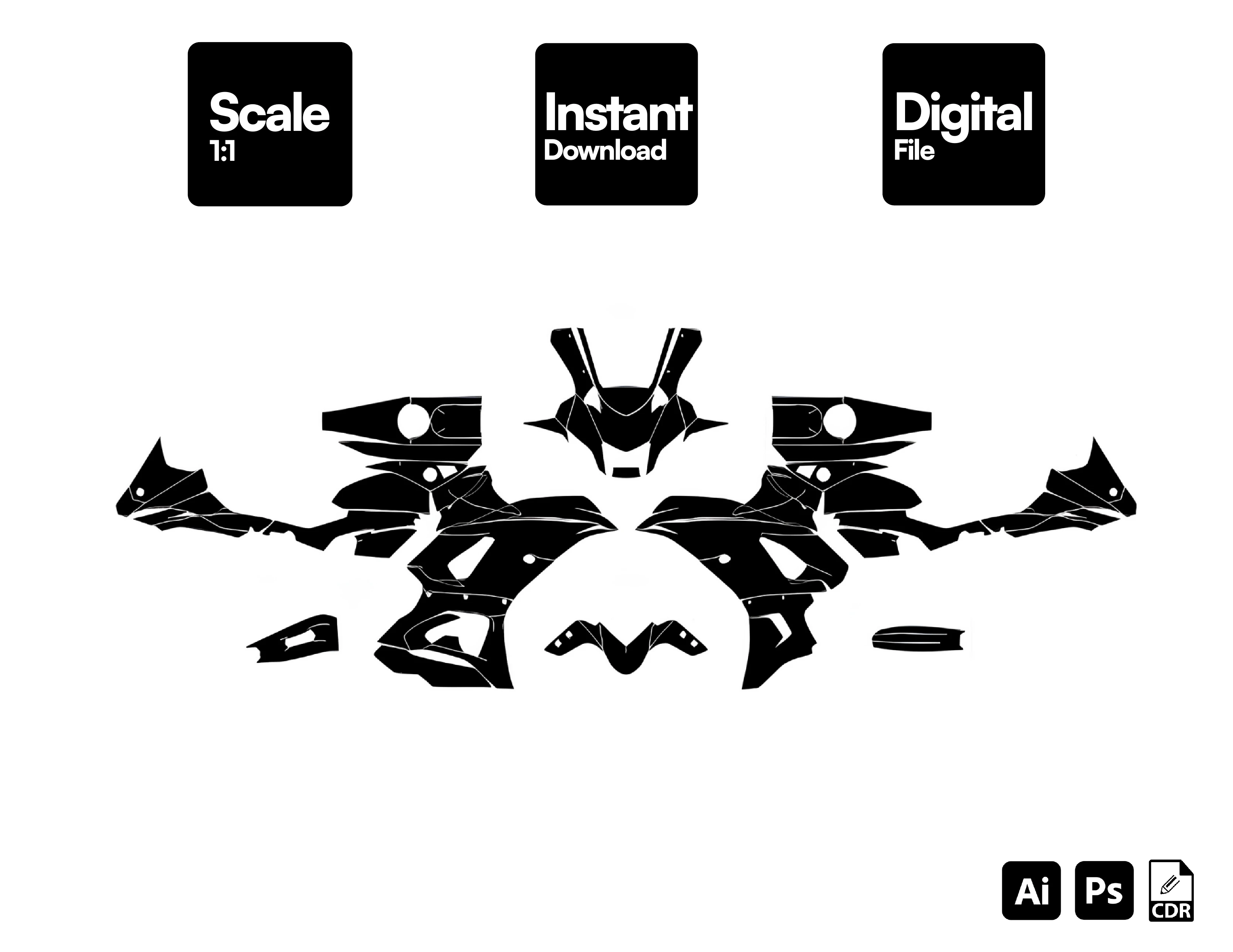 Yamaha YZF R7 (2021-2024) Streetbike Graphics Template Vector