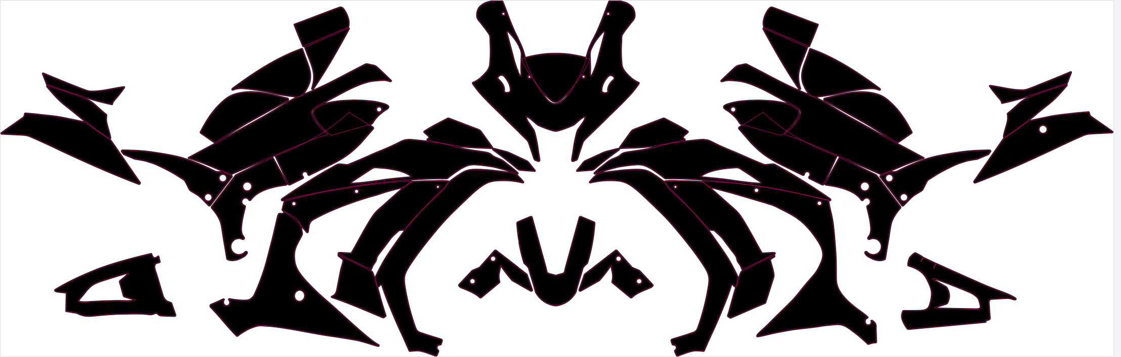 KAWASAKI NINJA ZX-10R 2016-2020 ZX10R Graphics Template Vector