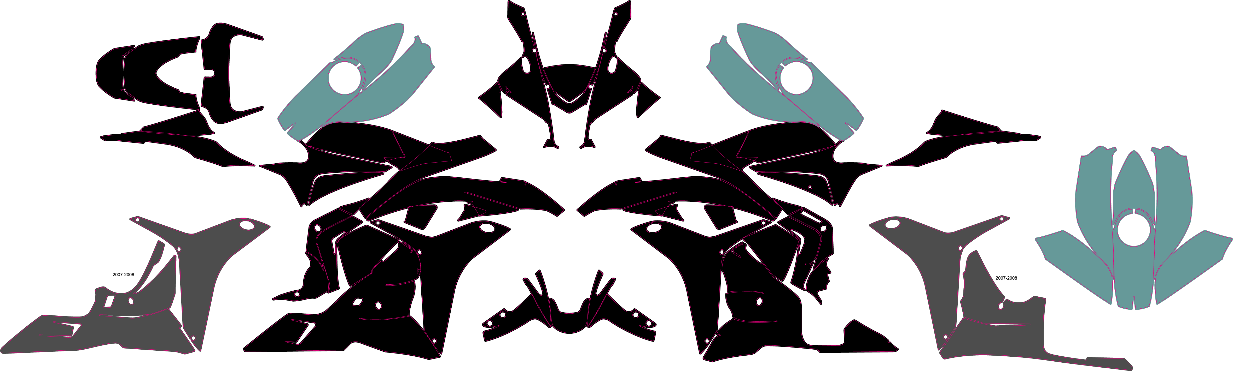 HONDA CBR 600 RR 2007-2012 streetbike graphics template