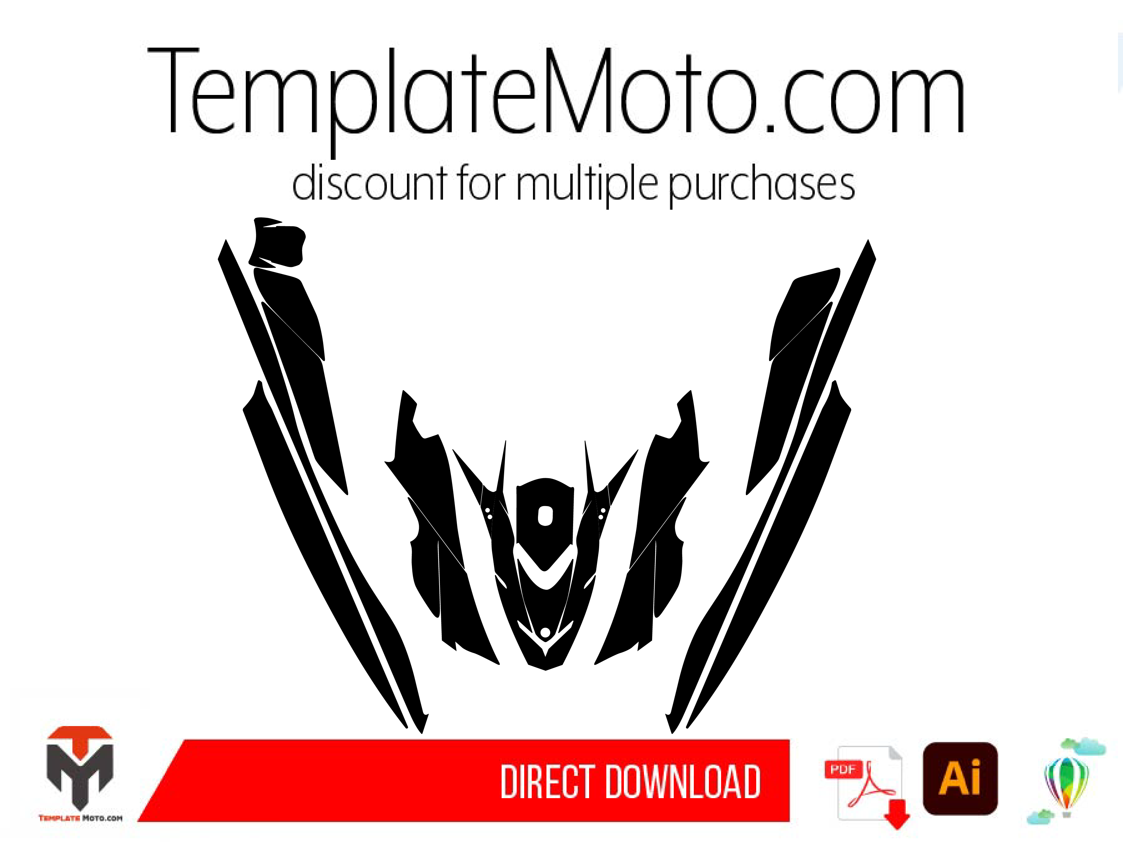 YAMAHA WAVE RUNNER VXR VXS 2011-2014 Jetski Graphics Template Vector