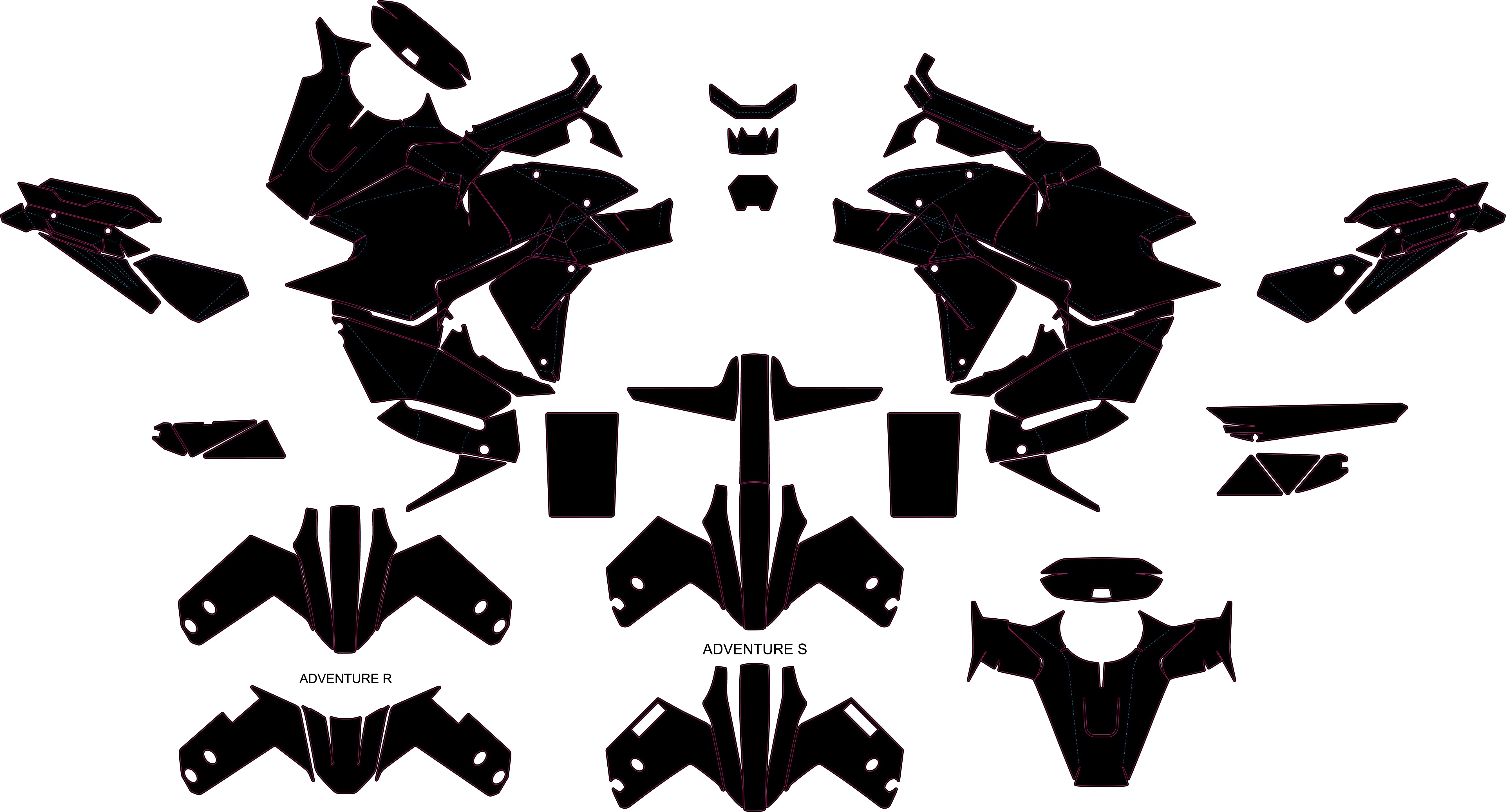 KTM 1390 SUPER ADVENTURE S R 2026 Trail Template Graphics Vector