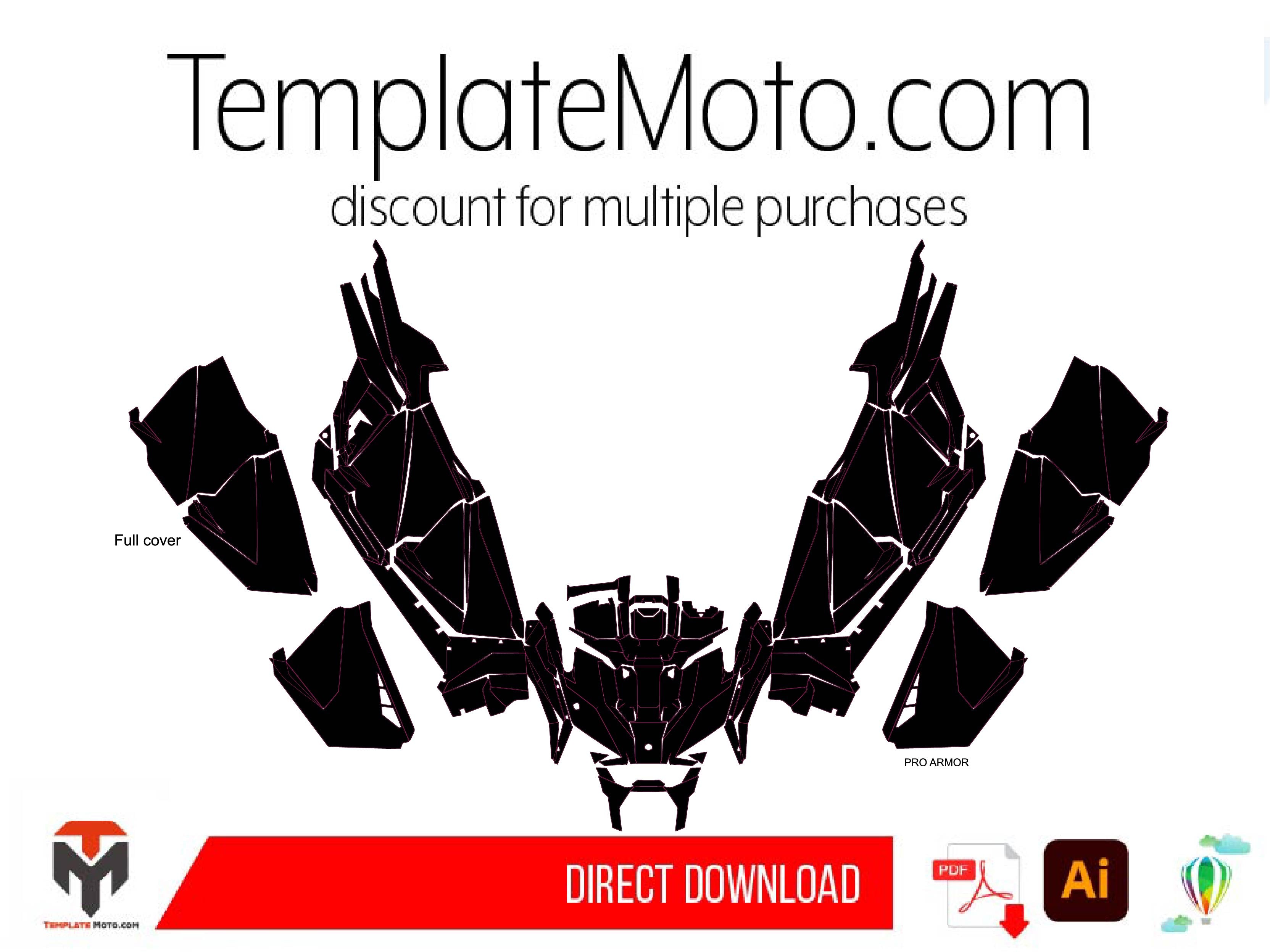POLARIS RZR PRO XP 4 2020-2023 UTV Graphics Template Vector