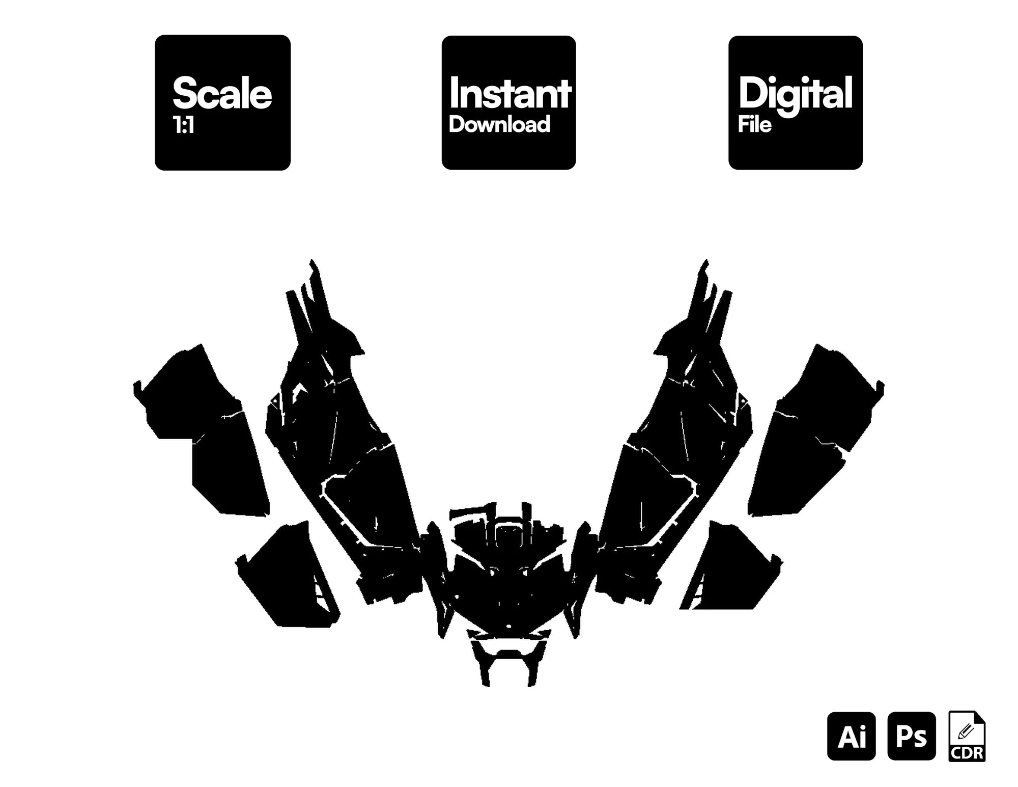 POLARIS RZR TURBO R 4 ULTIMATE 2020-2023 UTV Graphics Template Vector