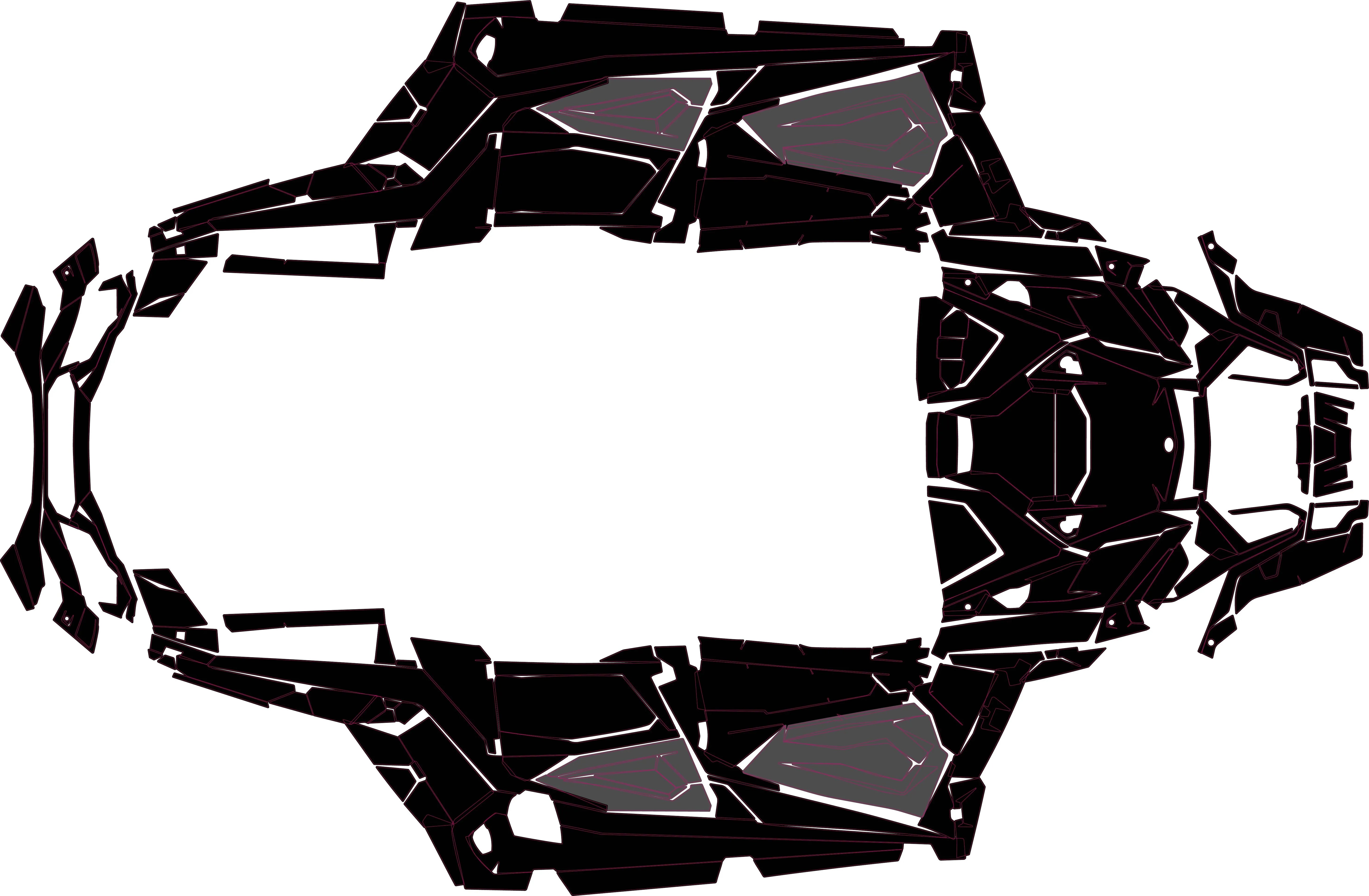 POLARIS RZR TURBO S 4 VELOCITY 2019-2022 UTV Graphics Template Vector