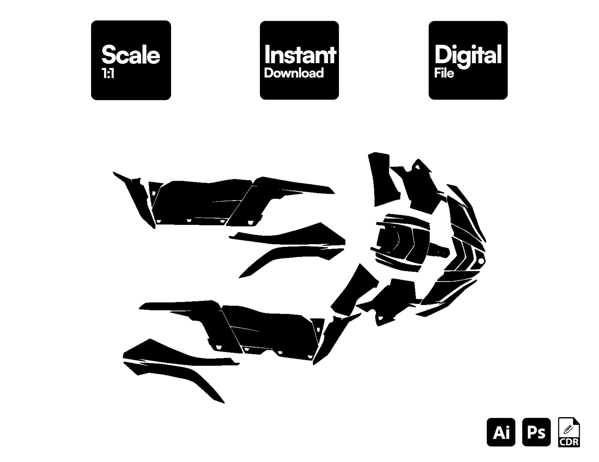 YAMAHA YXZ 1000R 2015-2018 UTV Graphics Template Vector