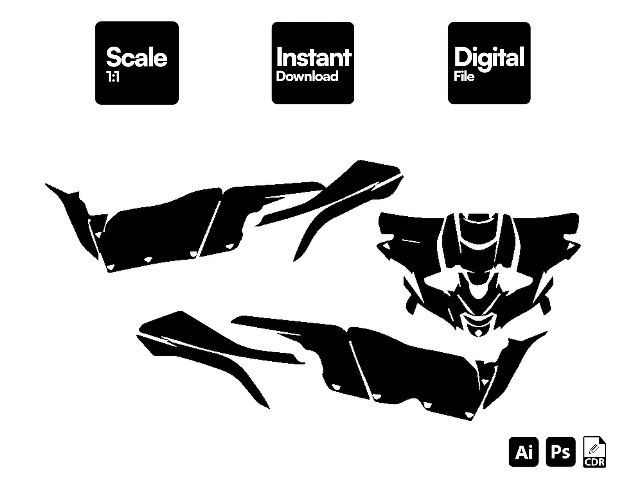 YAMAHA YXZ 1000R 2019-2022 UTV Graphics Template Vector