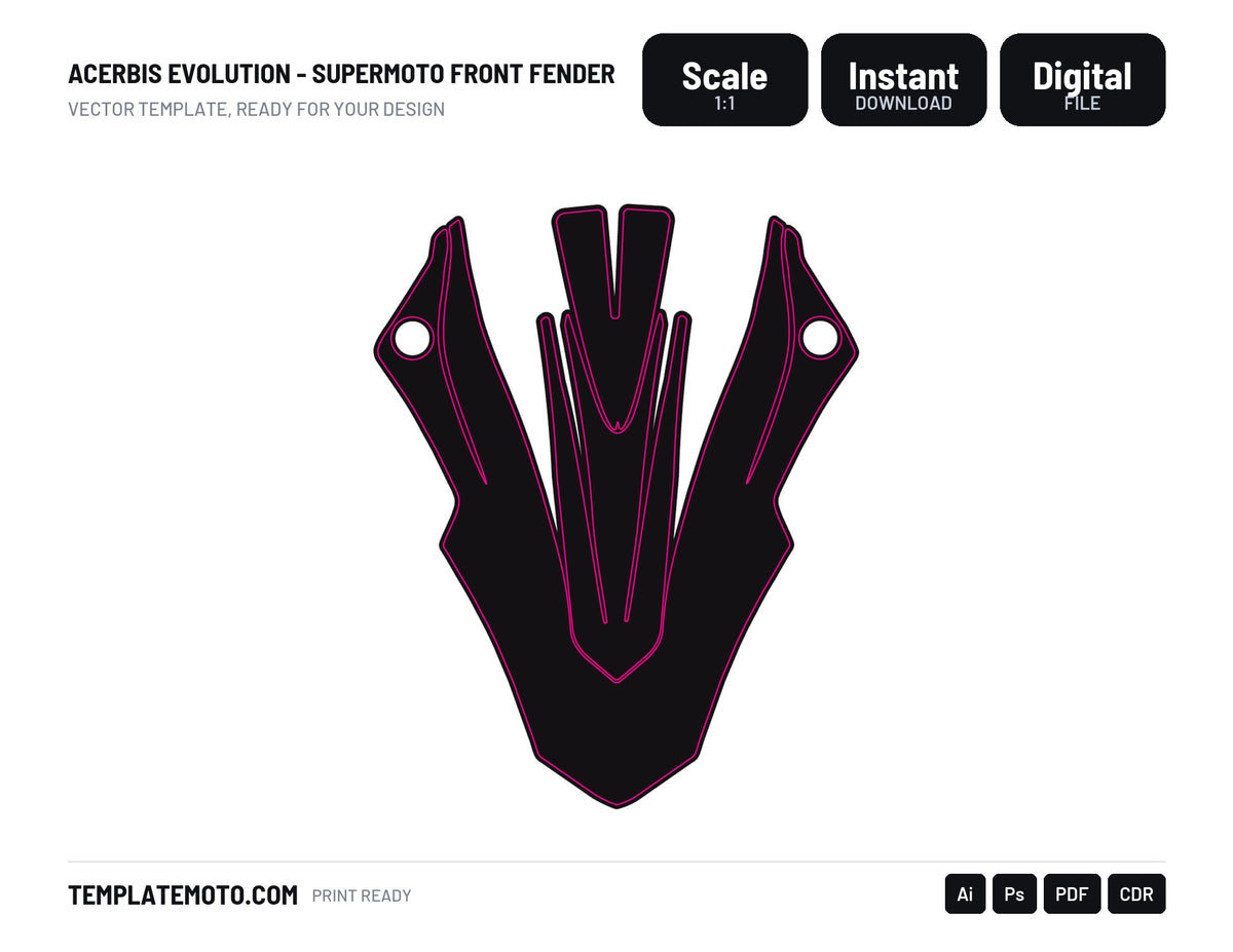 ACERBIS EVOLUTION - SUPERMOTO FRONT FENDER TEMPLATE
