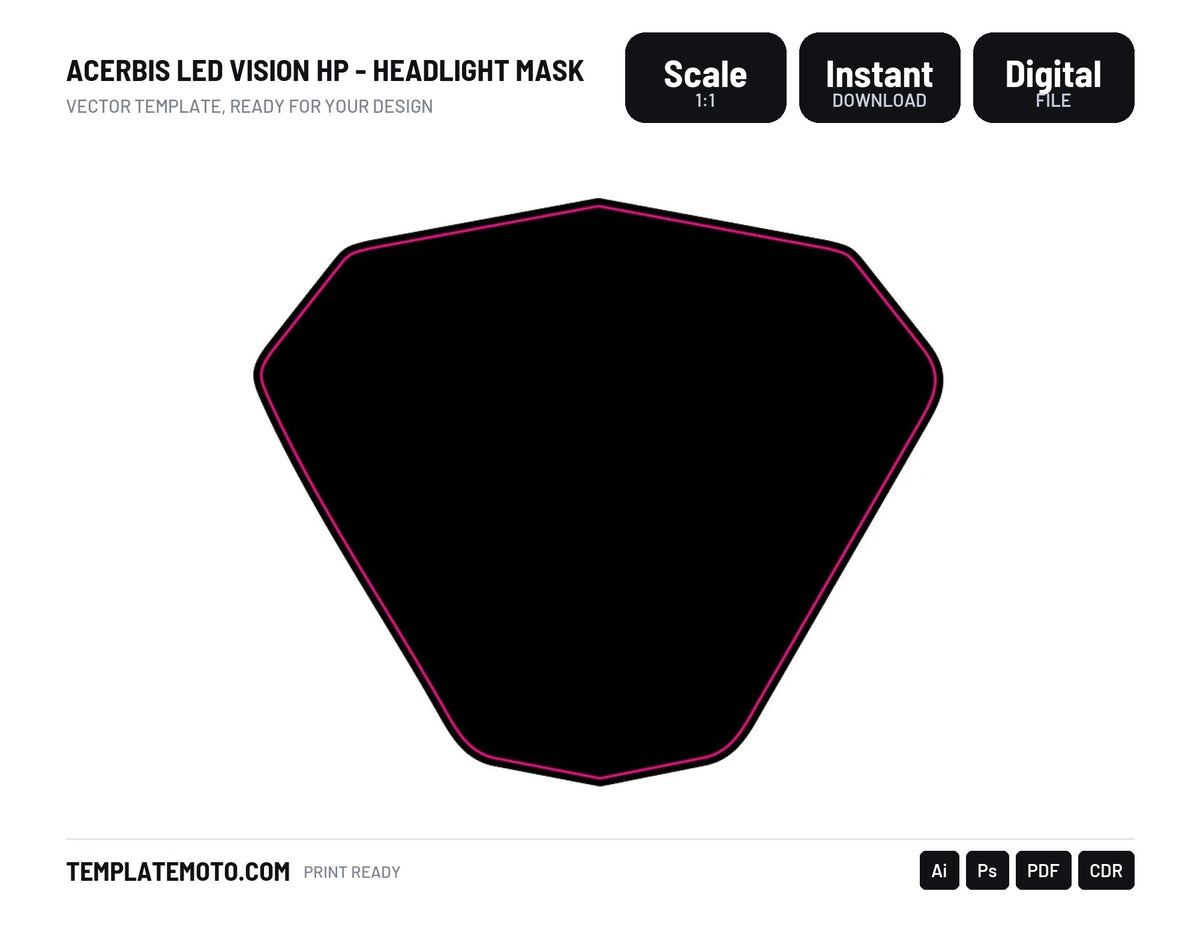 ACERBIS LED VISION HP - HEADLIGHT MASK TEMPLATE
