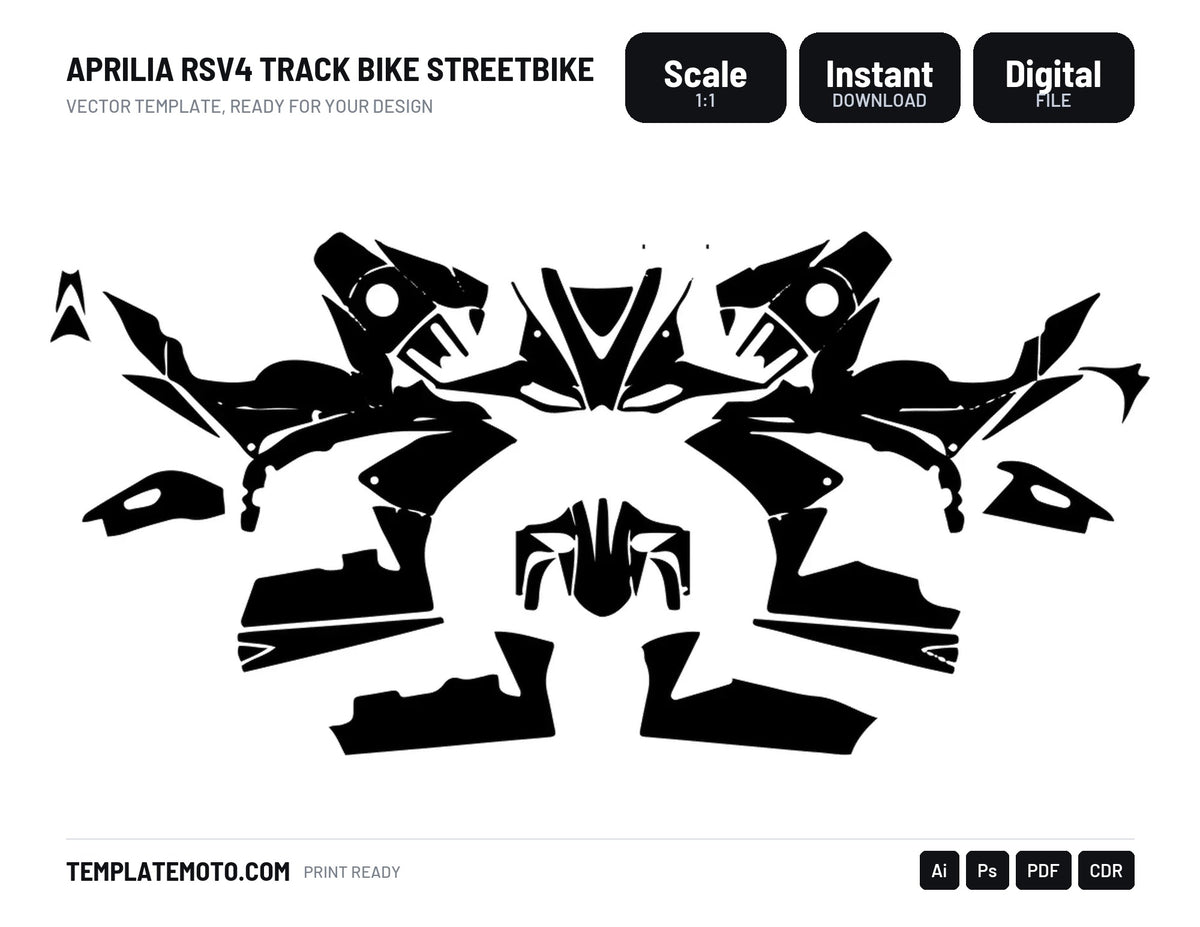 APRILIA RSV4 TRACK BIKE Streetbike Graphics Template Vector