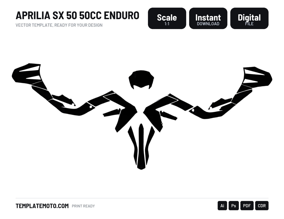 APRILIA SX 50 50cc Graphics Template Vector Enduro