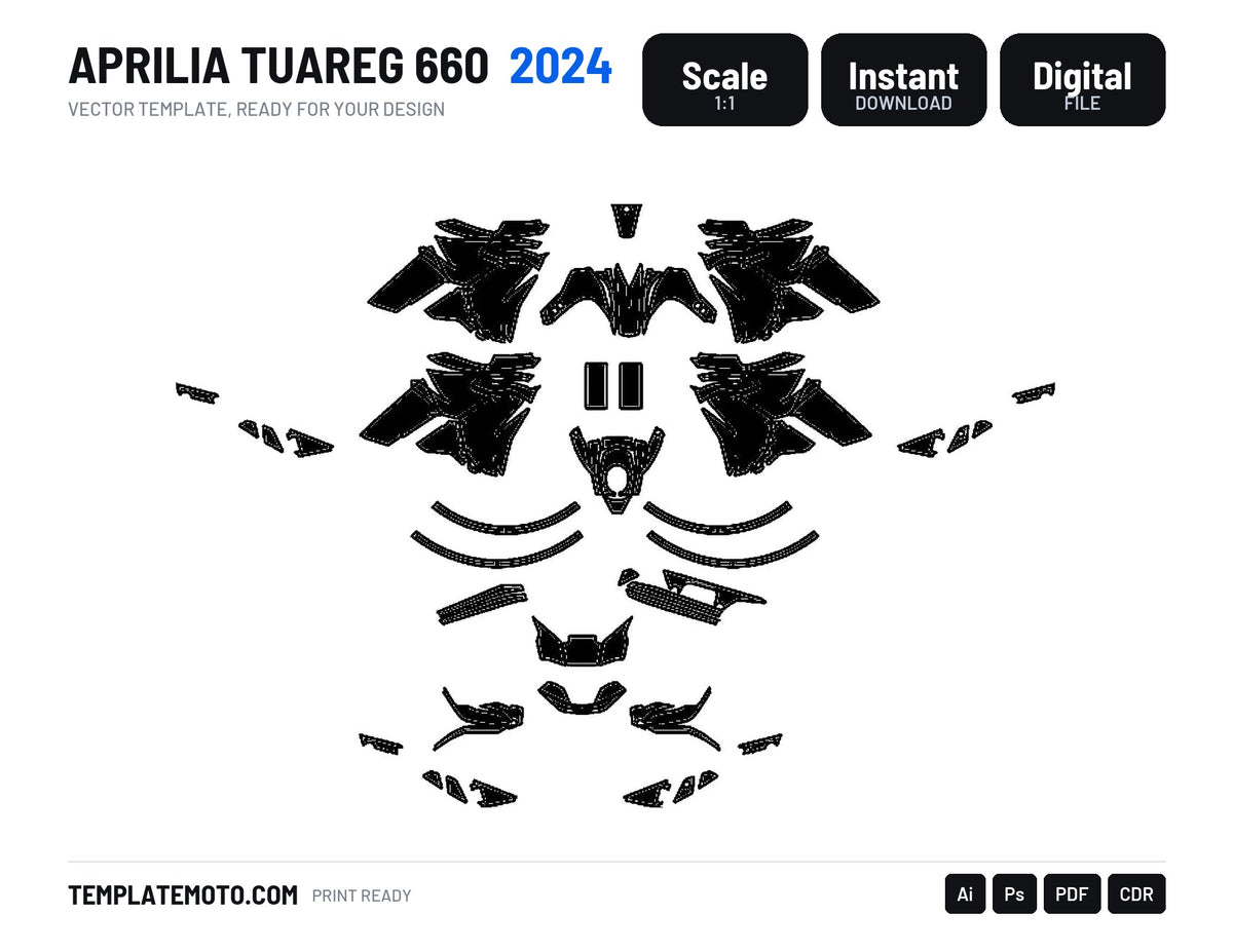 APRILIA Tuareg 660 2024 Graphics Template Vector