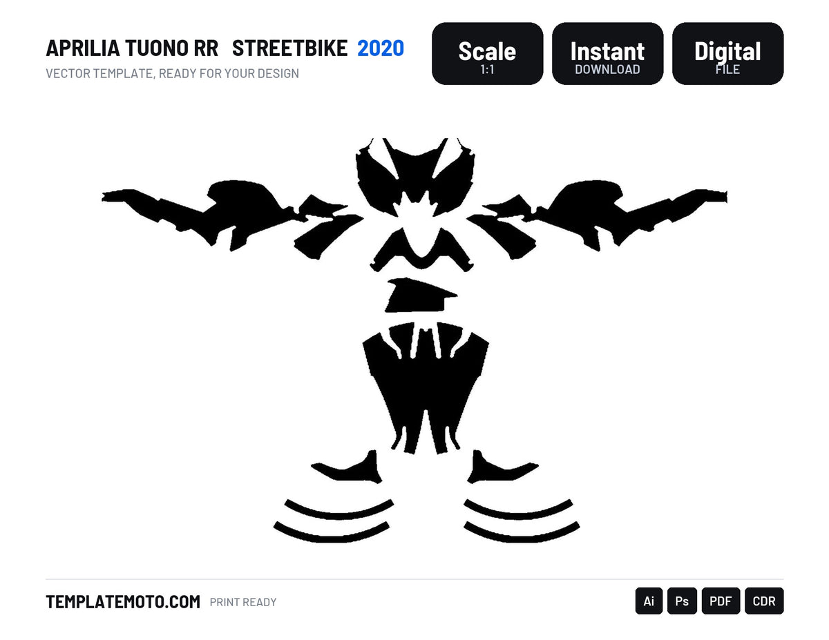 APRILIA TUONO RR 2020 Streetbike Graphics Template Vector