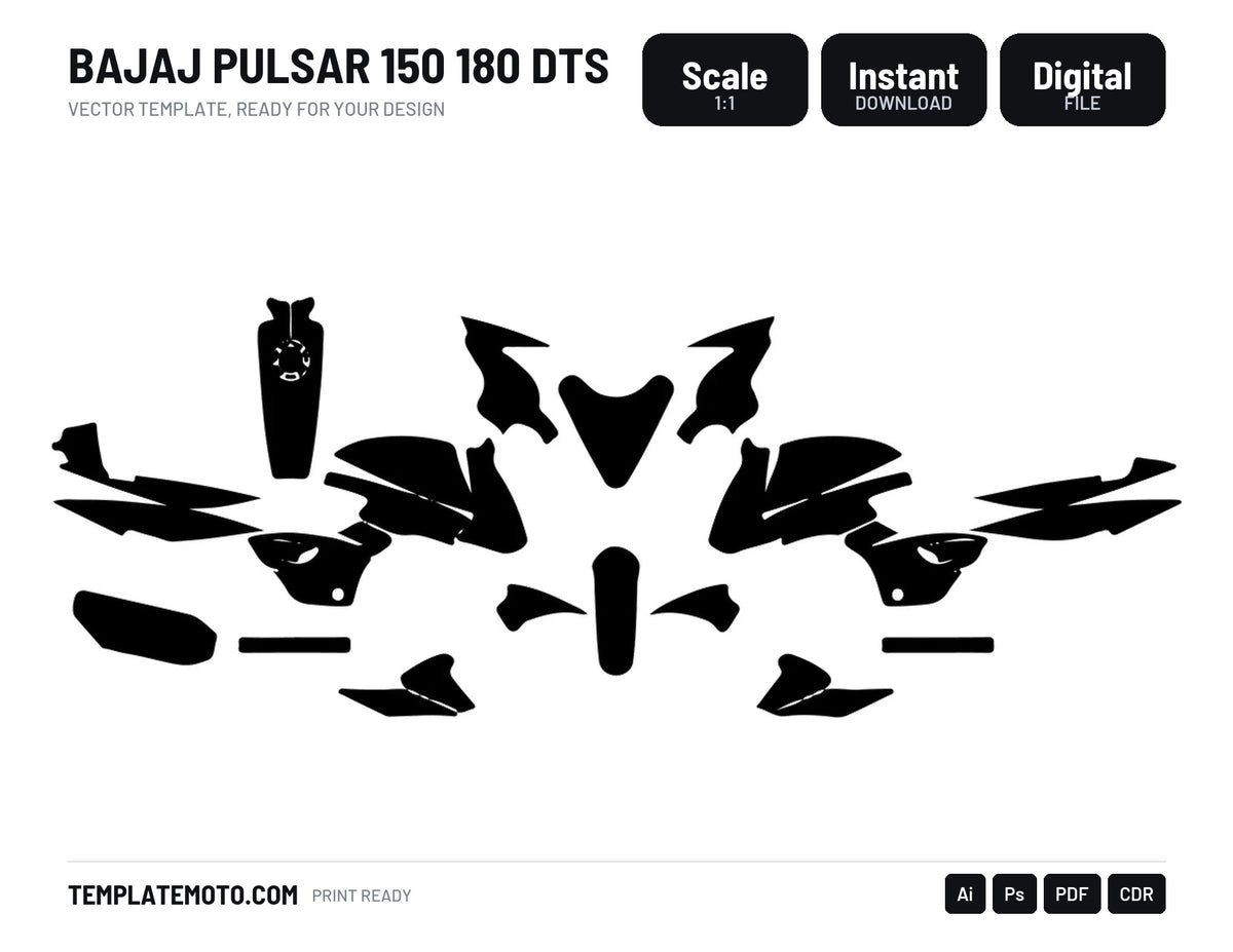 BAJAJ PULSAR 150 180 DTS template graphics