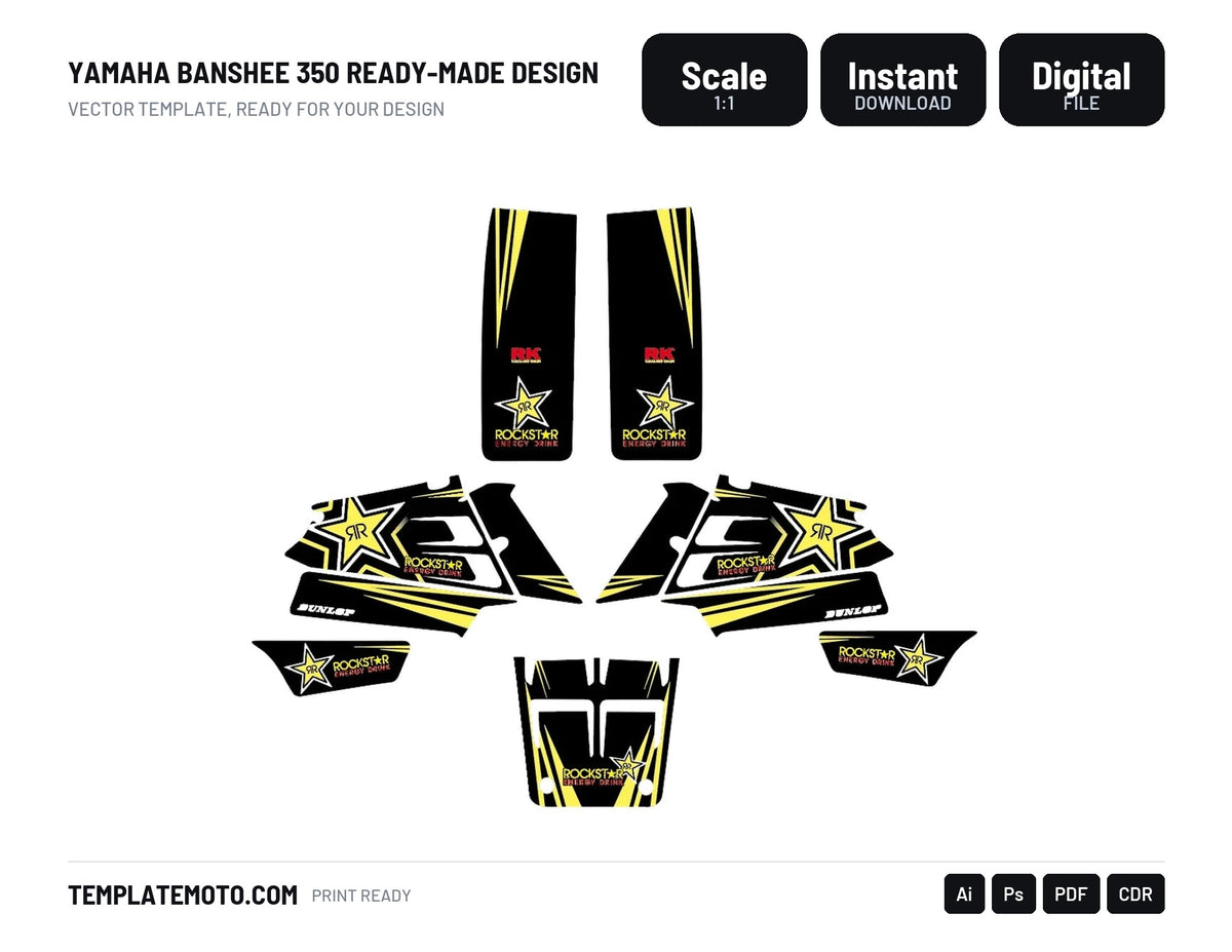 YAMAHA Banshee 350 Ready-made design Template Graphics