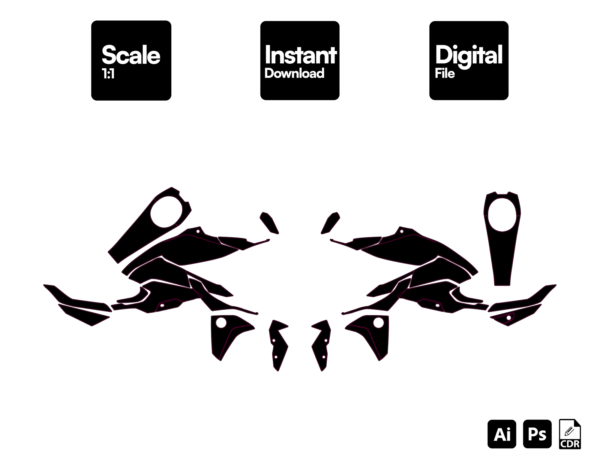 BMW F900 R 2020-2025 Streetbike Template Graphics Vector