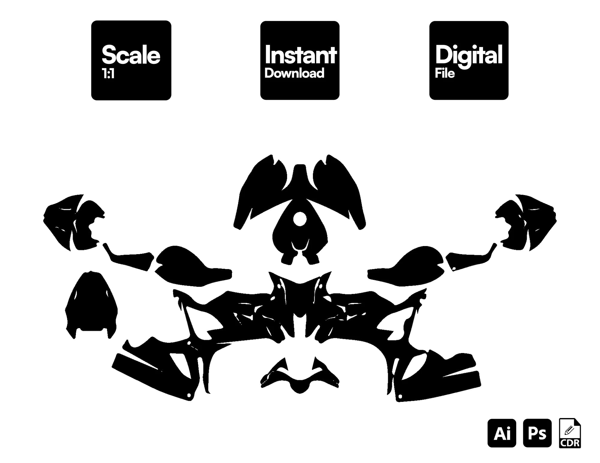 BMW S 1000RR RACING FAIRING 2019-2020 template vector graphics