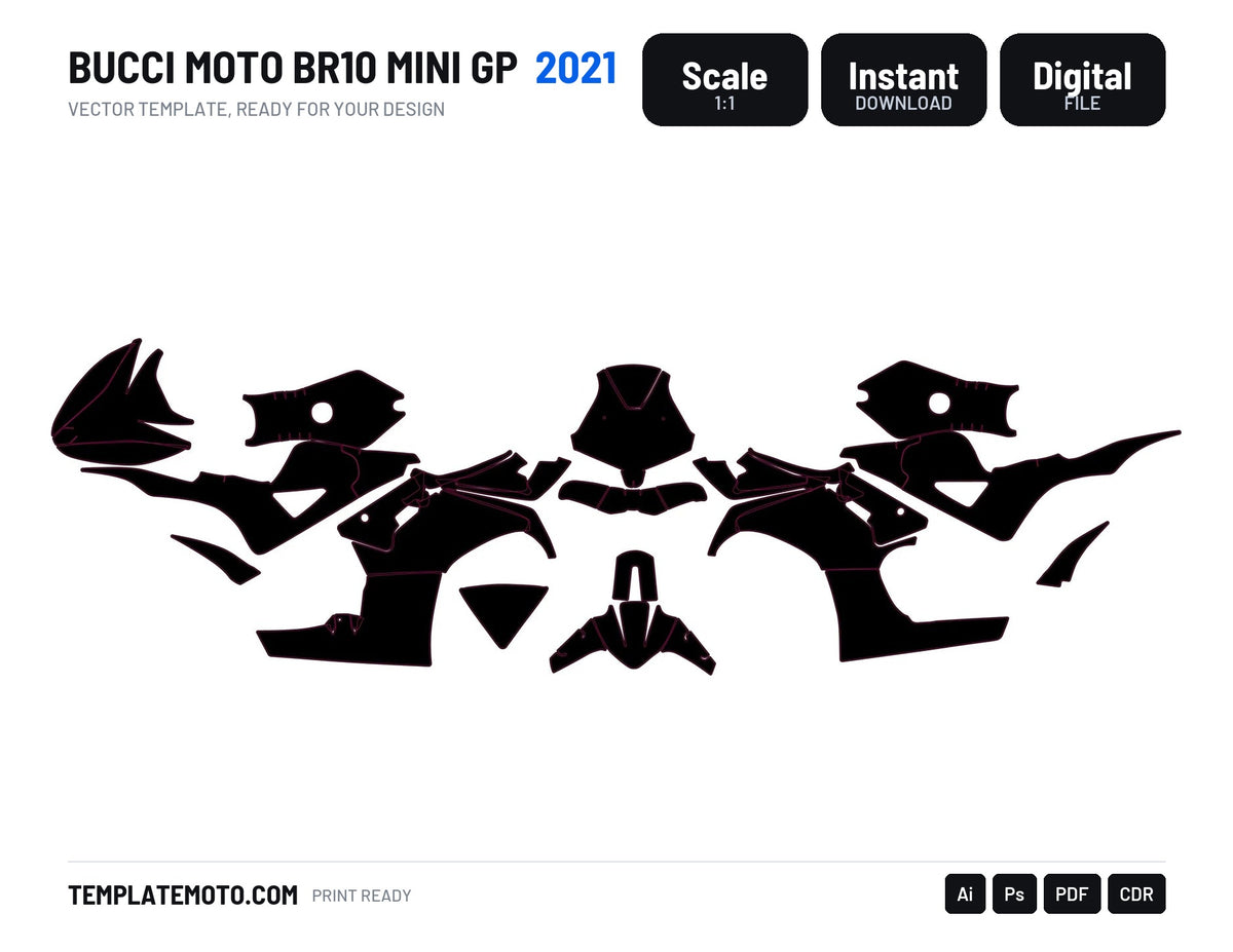 BUCCI MOTO BR10 mini GP 2021 Template Graphics Vector
