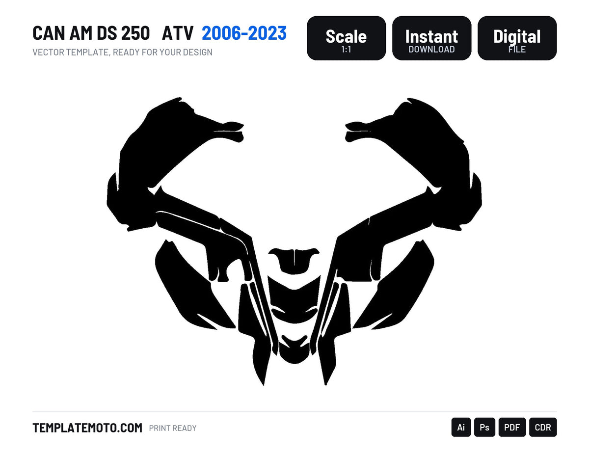 CAN AM DS 250 2006-2023 ATV Graphics Template Vector