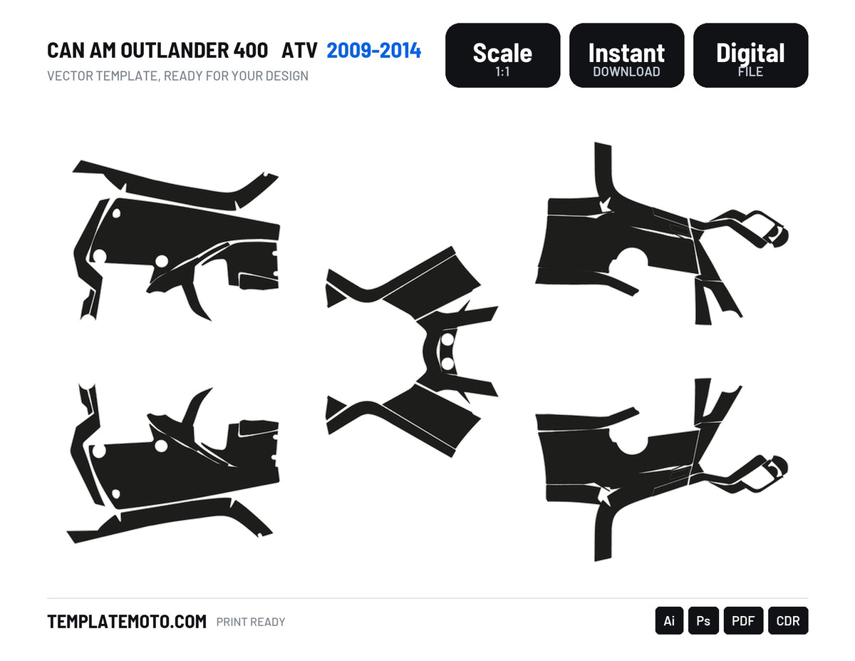 CAN AM OUTLANDER 400 2009-2014 ATV Graphics Template Vector