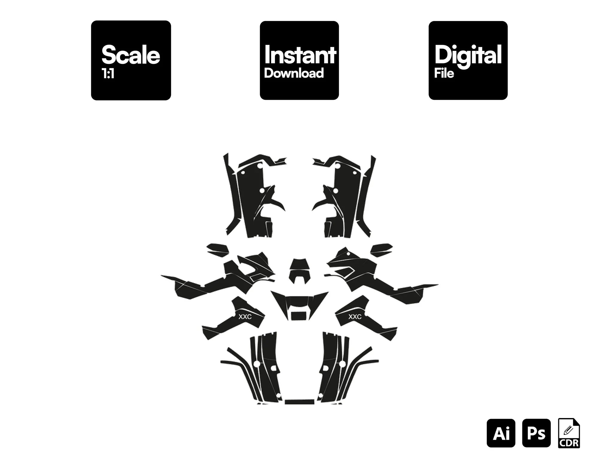 CAN AM OUTLANDER G1 MAX XT XXC 2006-2011 ATV Graphics Template Vector