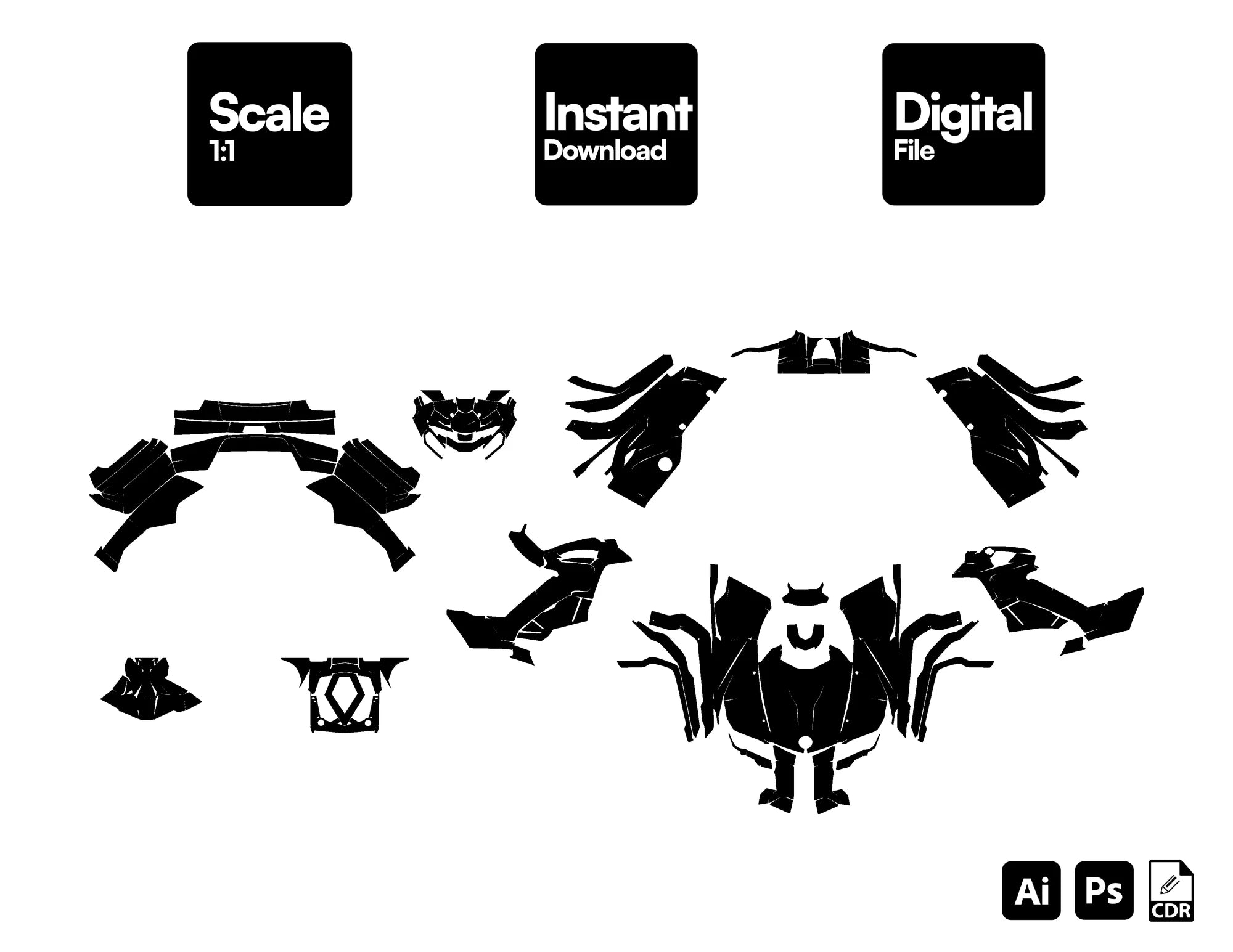 CAN AM OUTLANDER MAX 650 XT 2023 ATV Graphics Template Vector