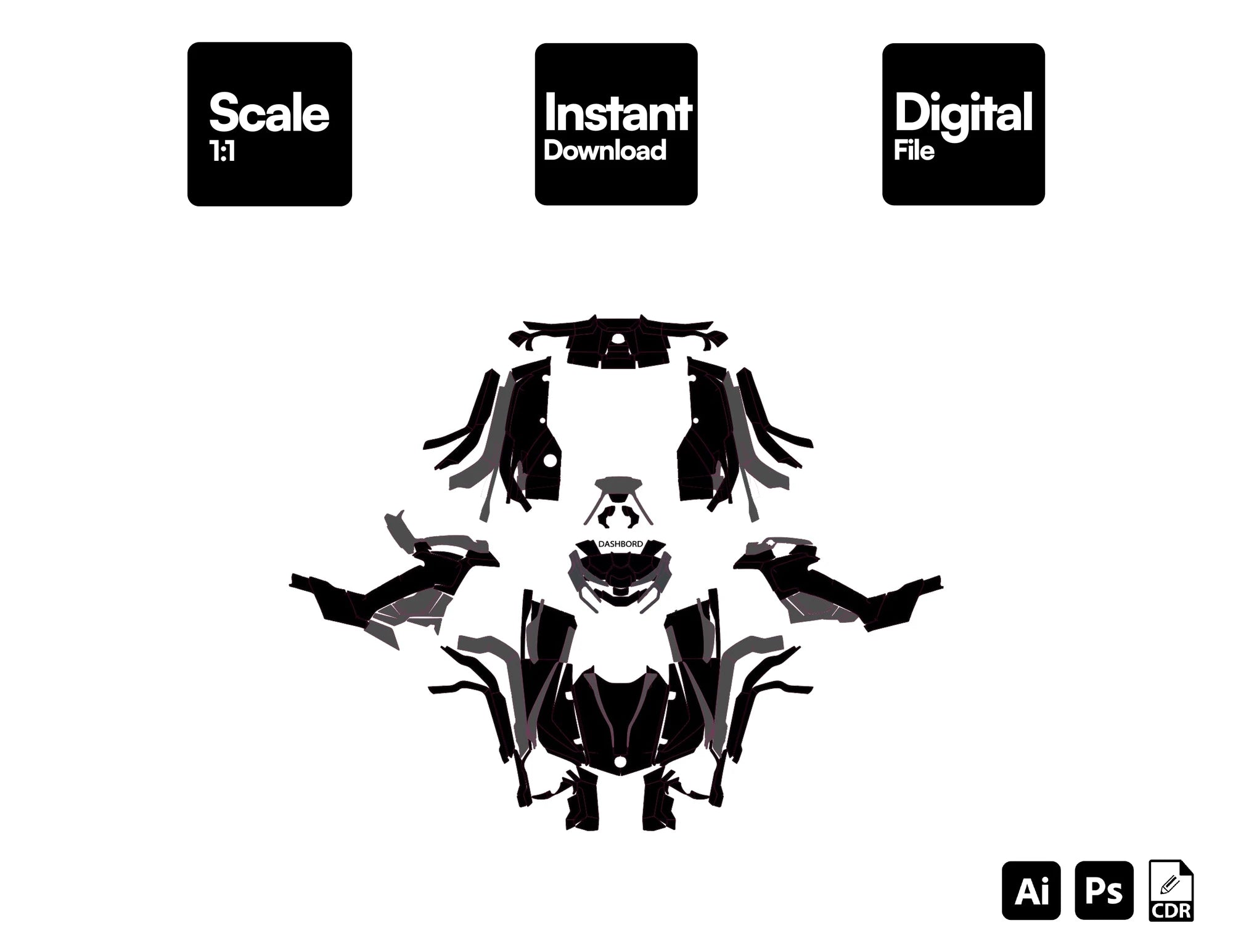 CAN AM OUTLANDER MAX XT 850 1000R 2023 ATV Graphics Template Vector