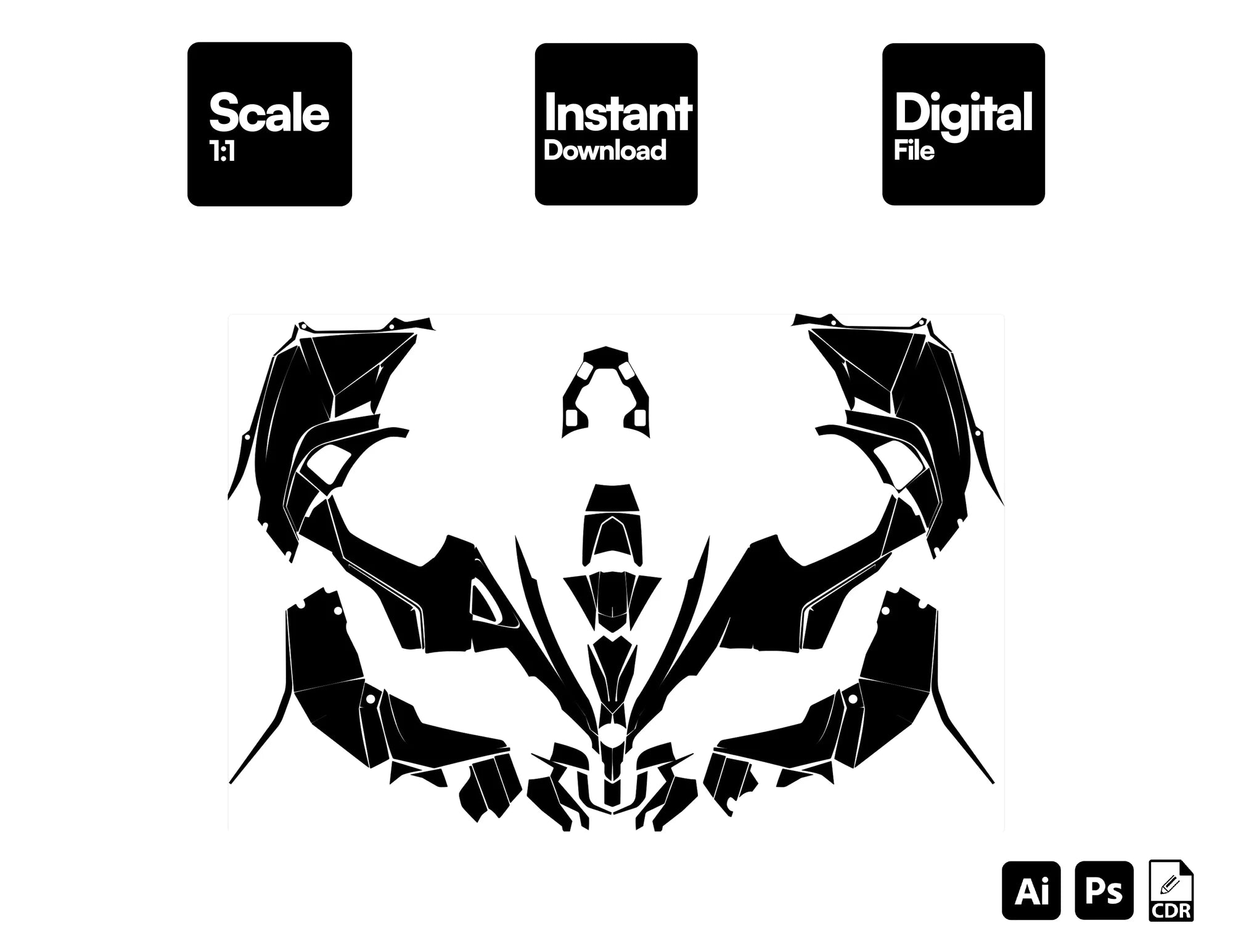 CAN AM RENEGADE 850R 1000R XXC 2018-2022 ATV Graphics Template Vector