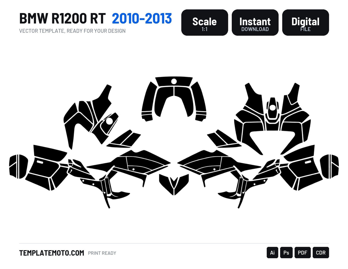 BMW R1200 RT 2010-2013 Graphics Template Vector