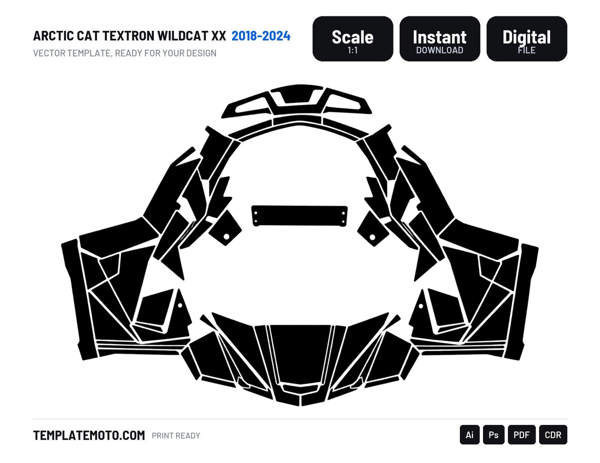 ARCTIC CAT TEXTRON WILDCAT XX 2018-2024 Graphics Template Vector
