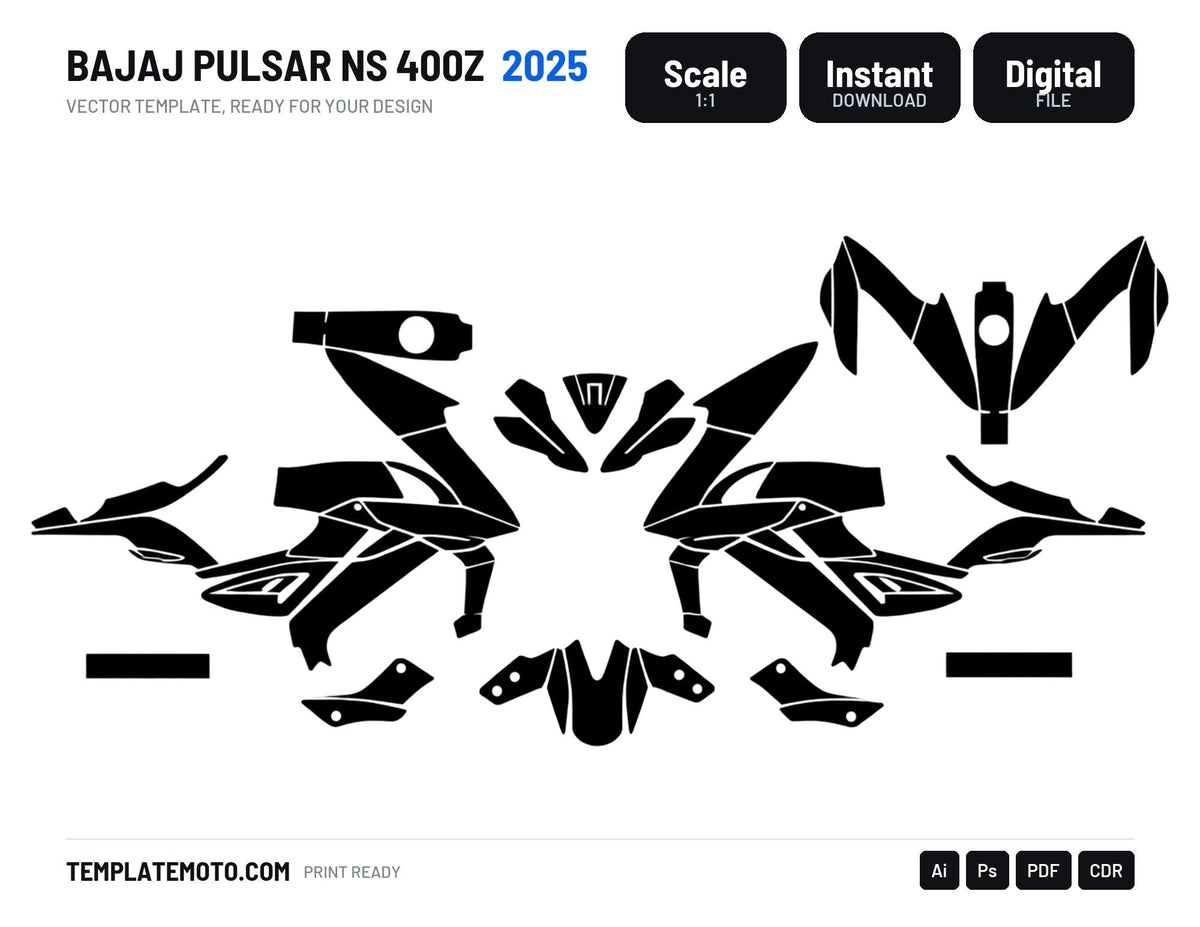 BAJAJ PULSAR NS 400Z 2025 Graphics Template Vector