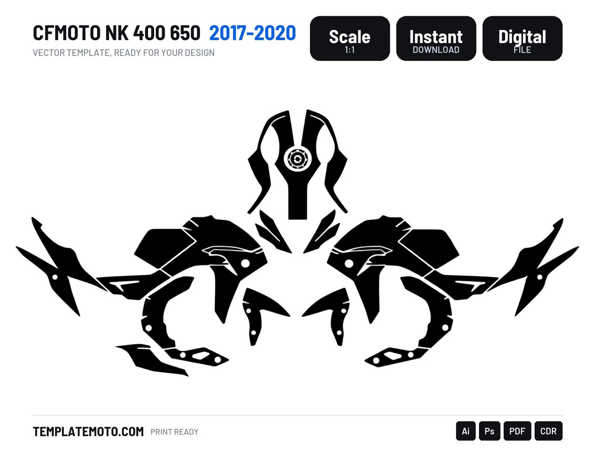 CFMOTO NK 400 650 2017-2020 Graphics Template Vector