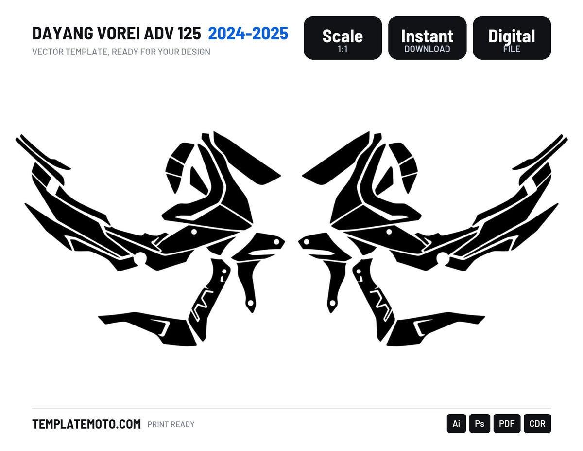 DAYANG VOREI ADV 125 2024-2025 Graphics Template Vector