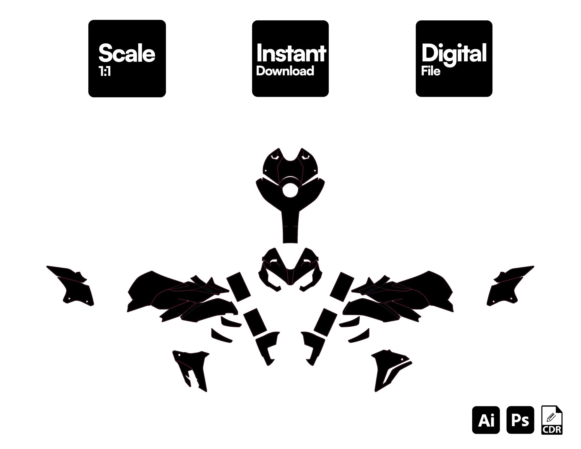 DUCATI STREETFIGHTER V4 2020-2022 Template vector graphics