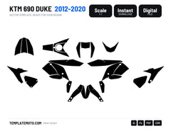 KTM 690 Duke 2012-2020 graphics template, scale 1:1 vector file