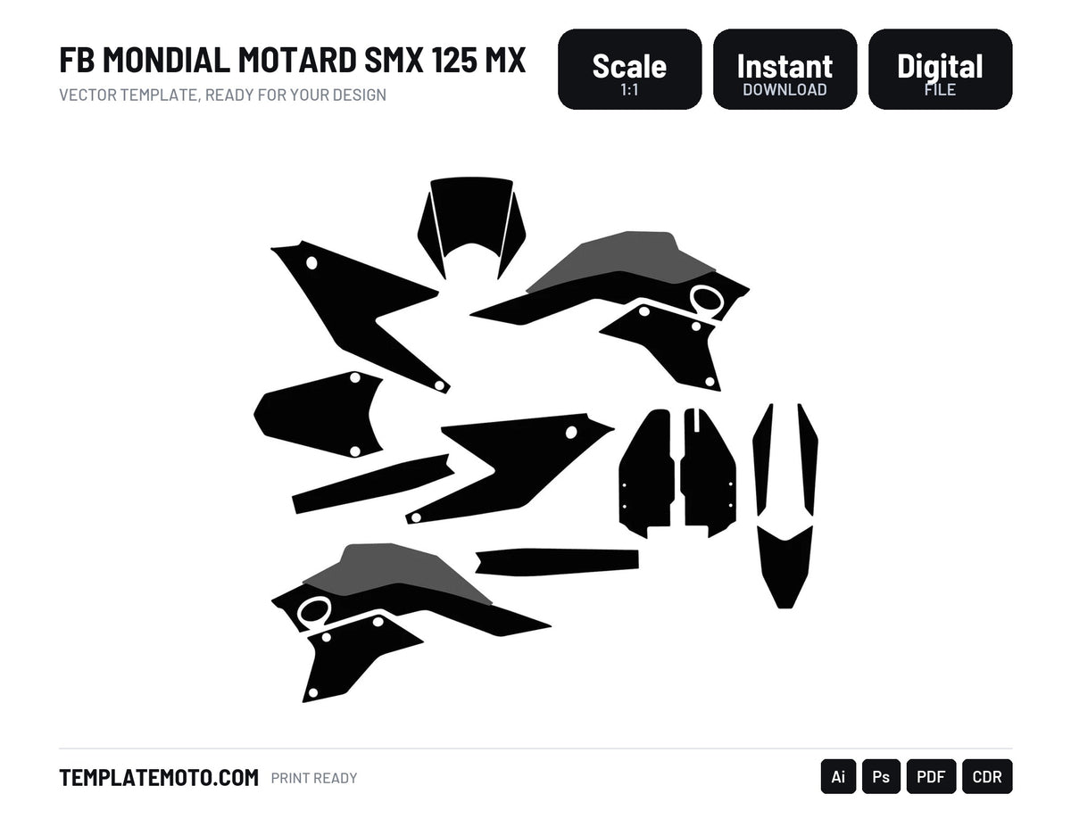 FB mondial motard smx 125 MX Graphics Template