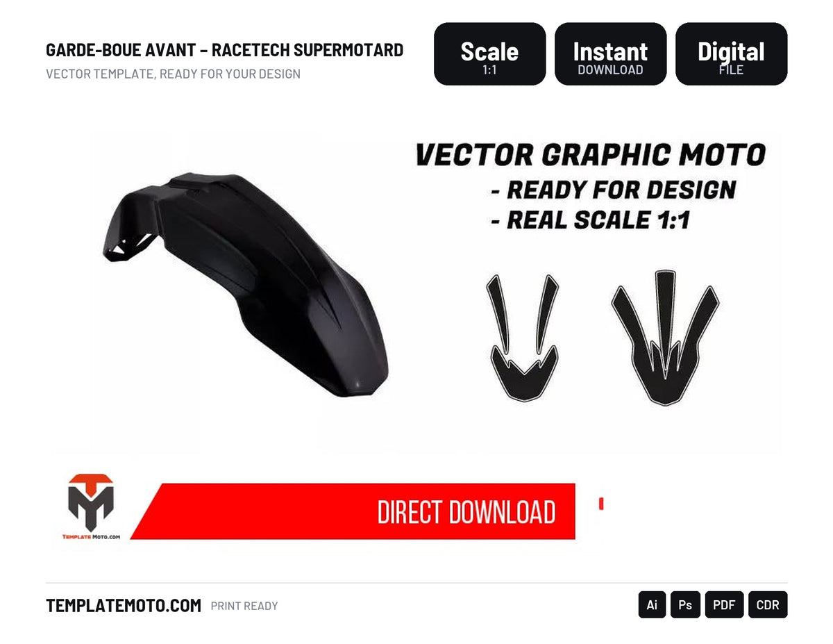 Garde-boue avant – Racetech Supermotard Vector Graphics Template