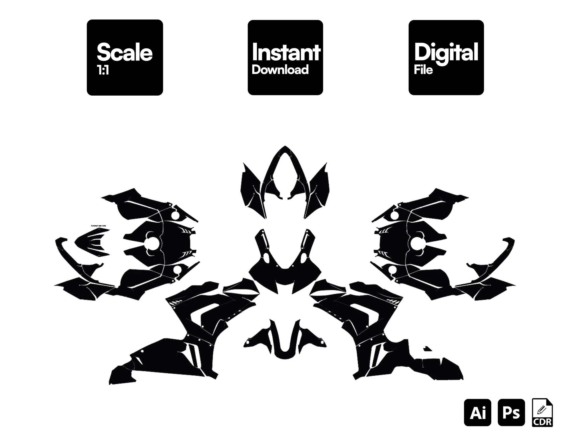 HONDA CBR 1000RR-R 2020-2023 Sportbike Template Vector